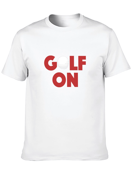 Golf On Graphic Tee - Black Cotton Blend T-Shirt