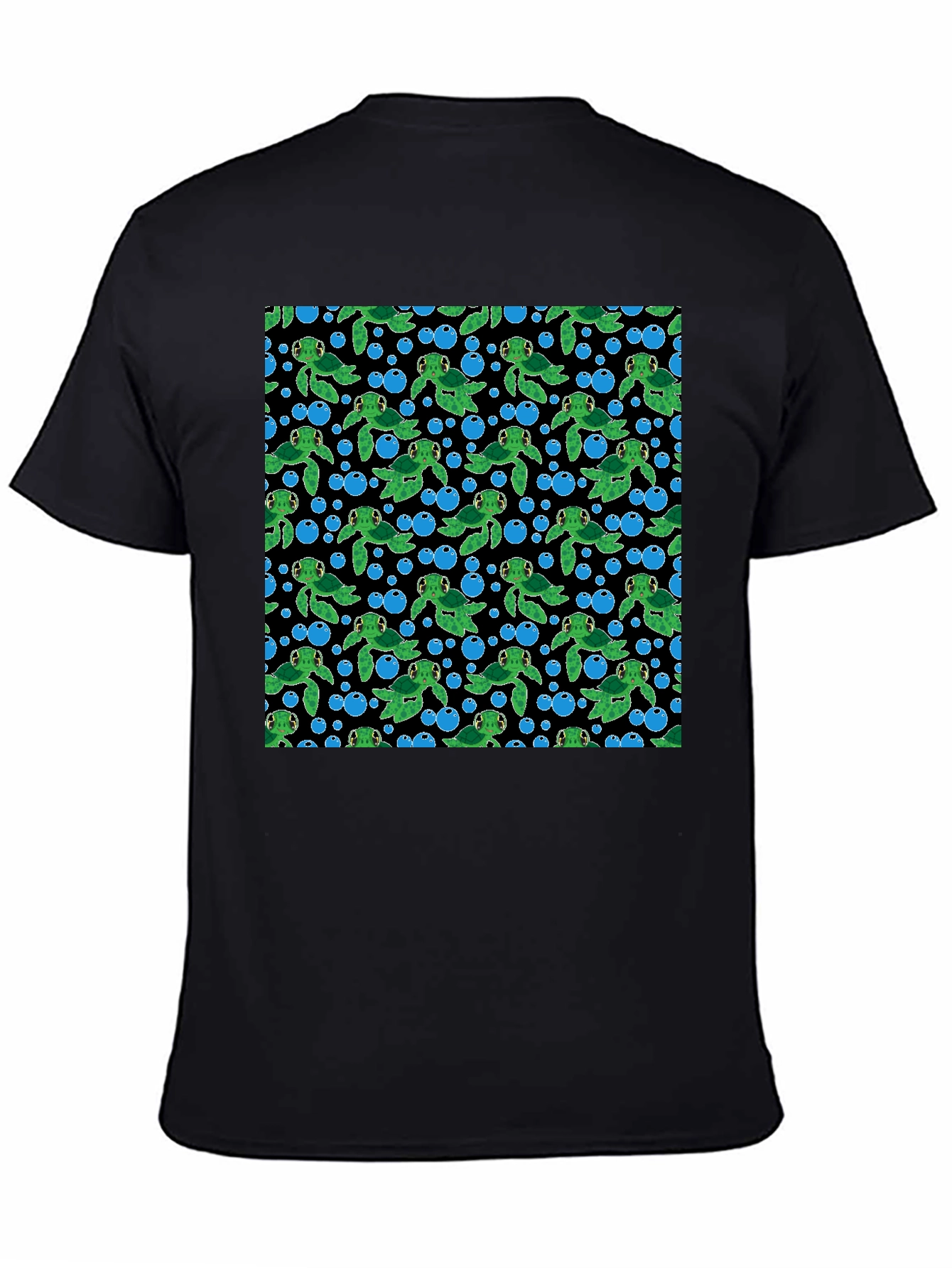 Turtle Bubbles Black T-Shirt