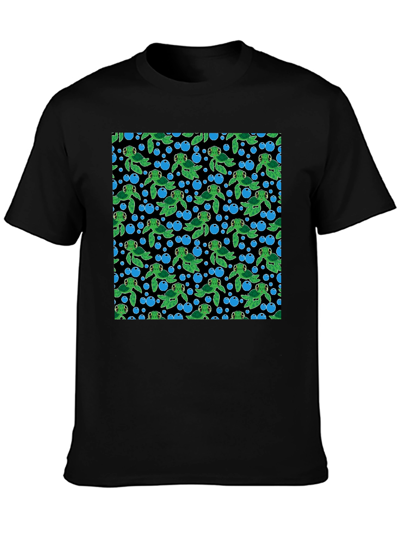 Turtle Bubbles Black T-Shirt