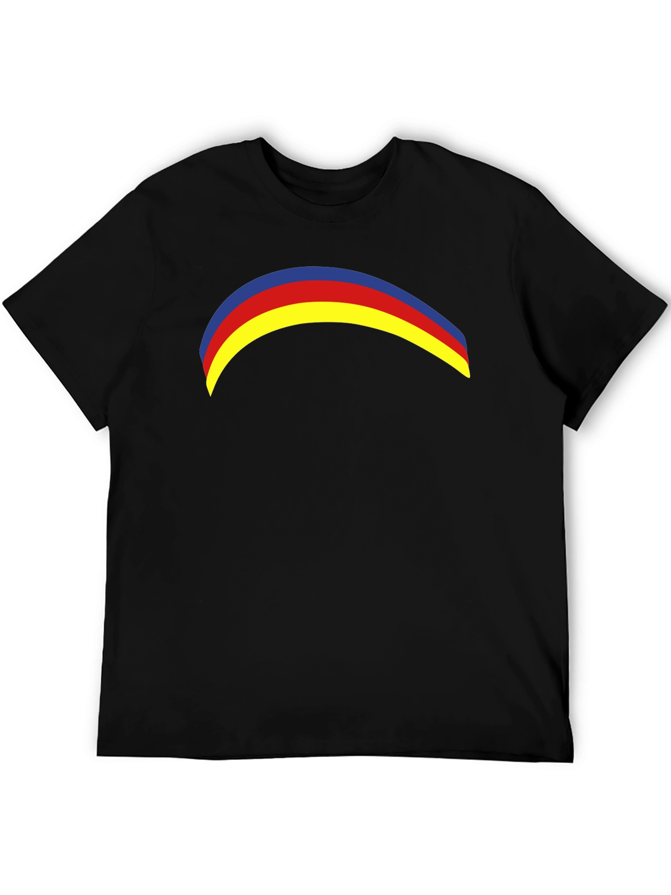 Rainbow Arc Graphic Tee - Casual Black T-Shirt