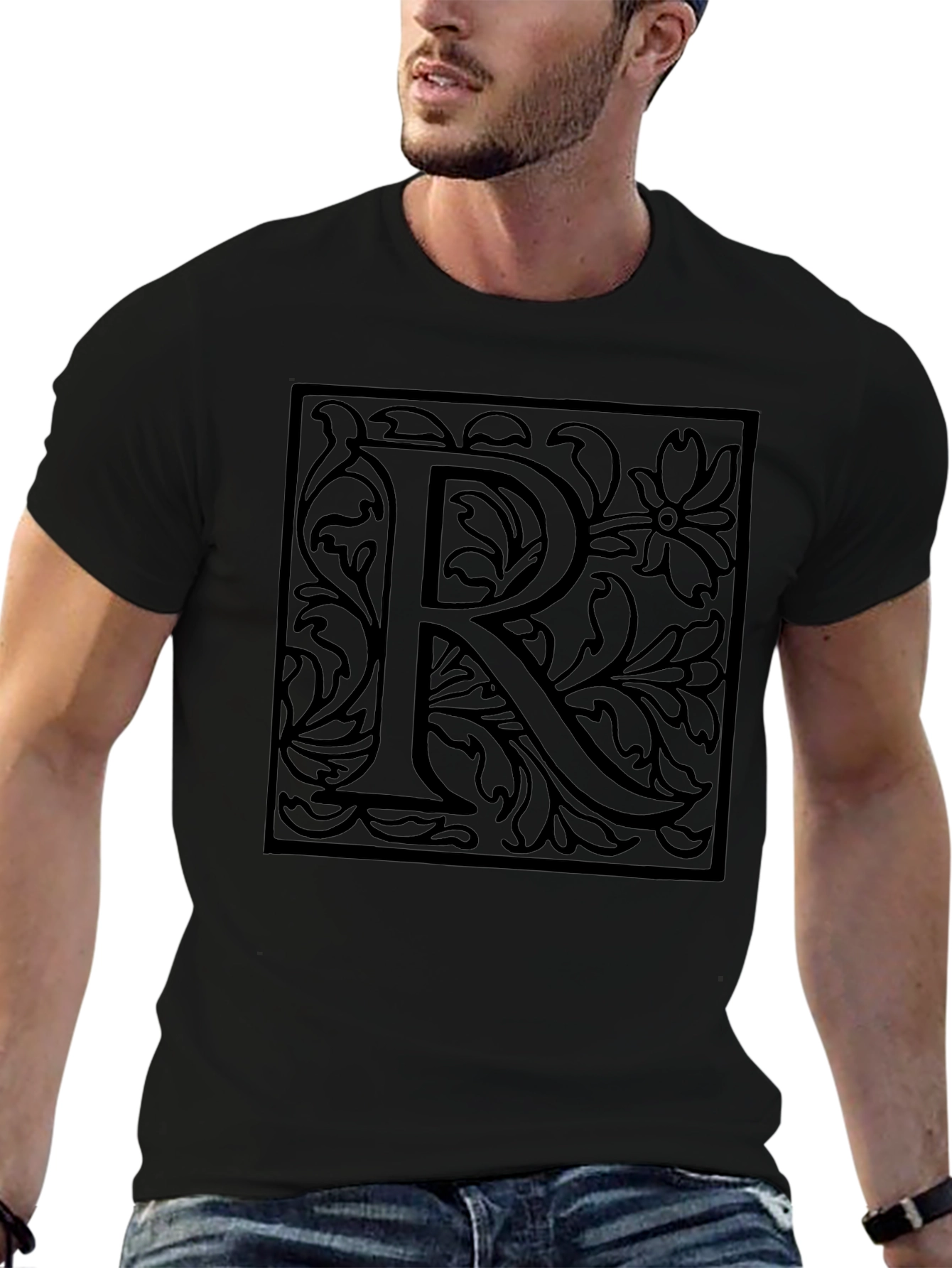 Elegant Initial R Graphic Tee