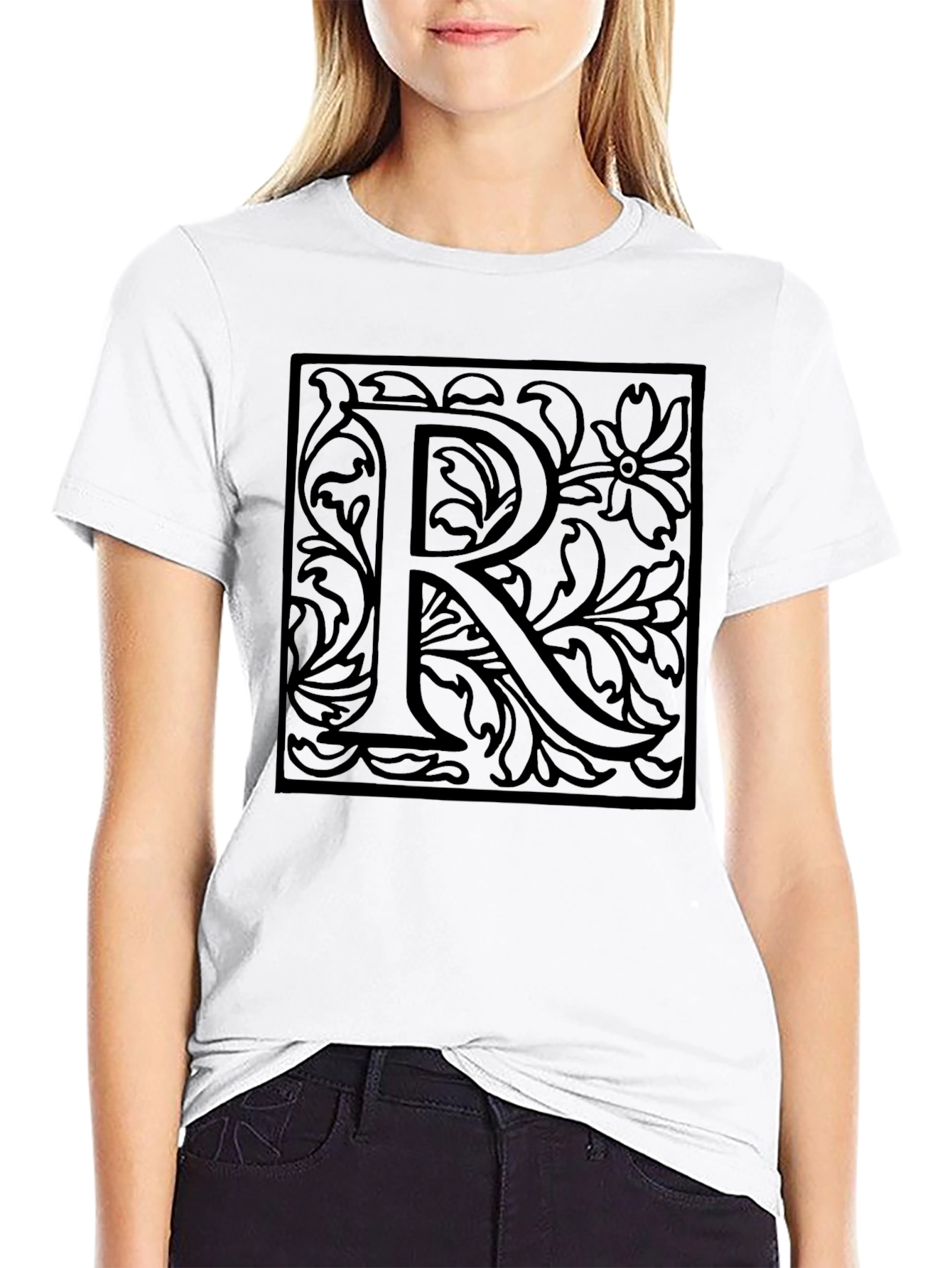 Elegant Initial R Graphic Tee