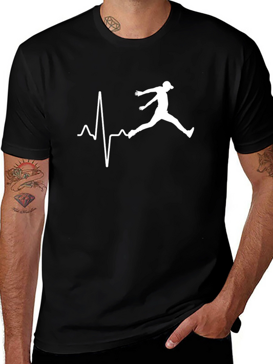 Heartbeat Jogger Graphic Tee - Black