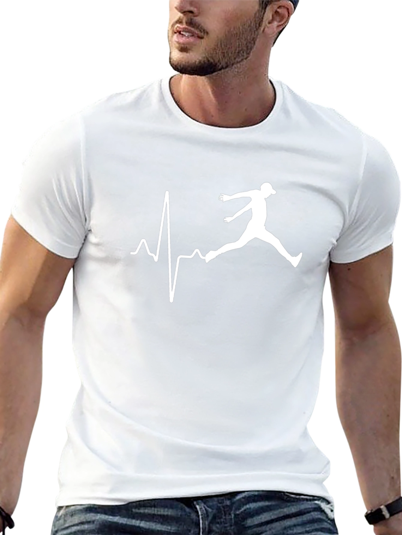 Heartbeat Jogger Graphic Tee - Black