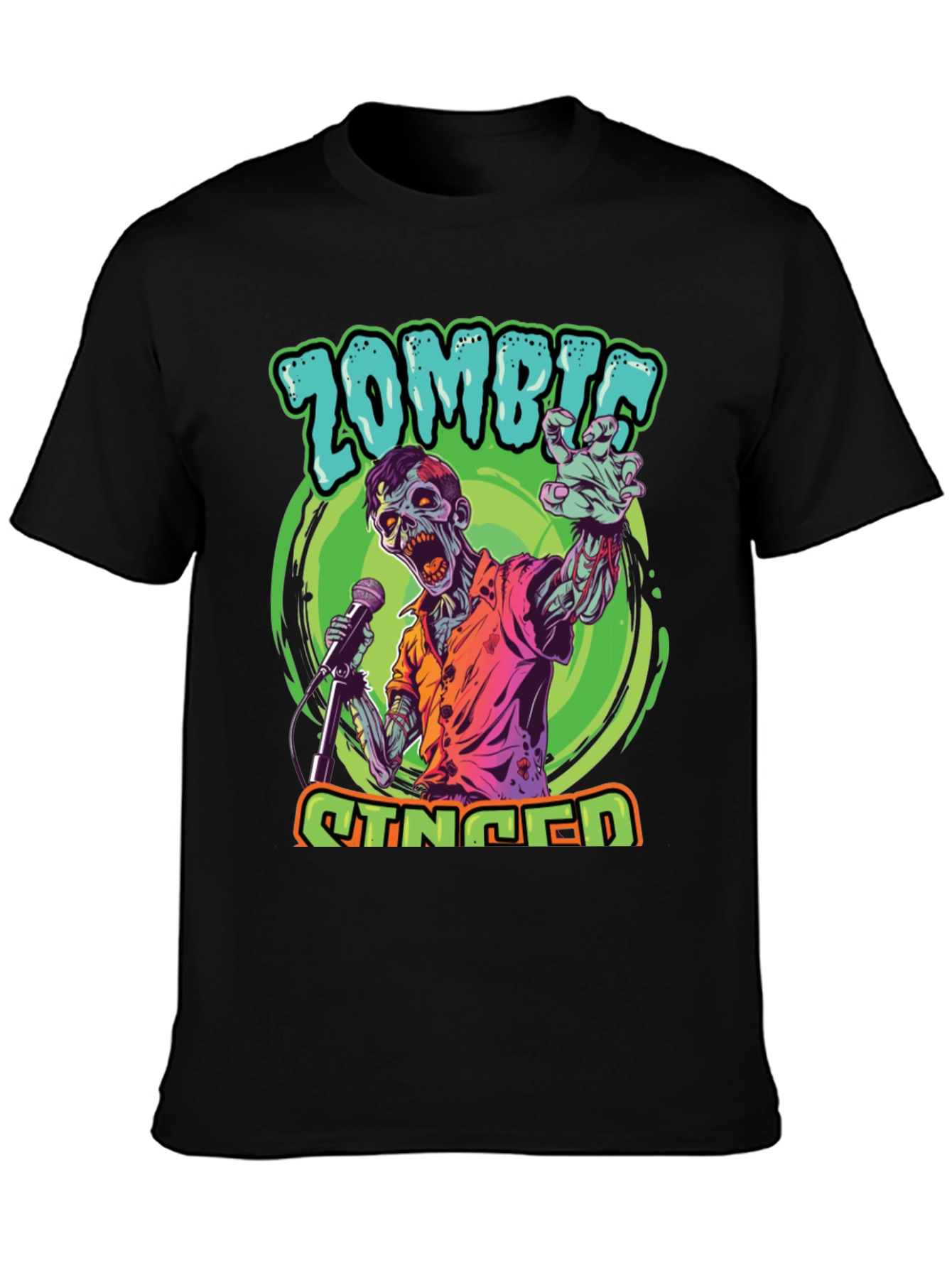 Zombie Singer Graphic Tee - Unique Halloween Shirt