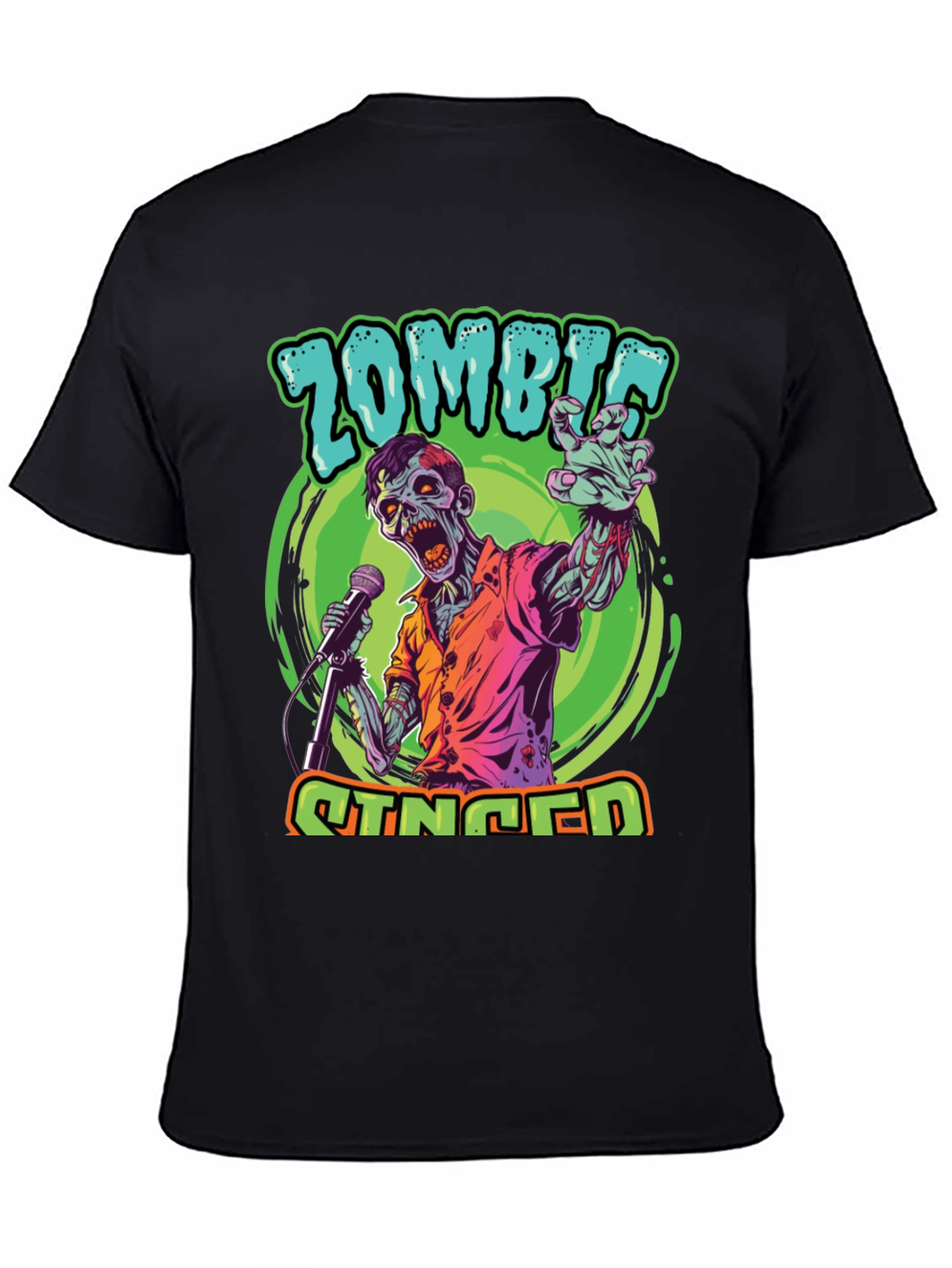 Zombie Singer Graphic Tee - Unique Halloween Shirt