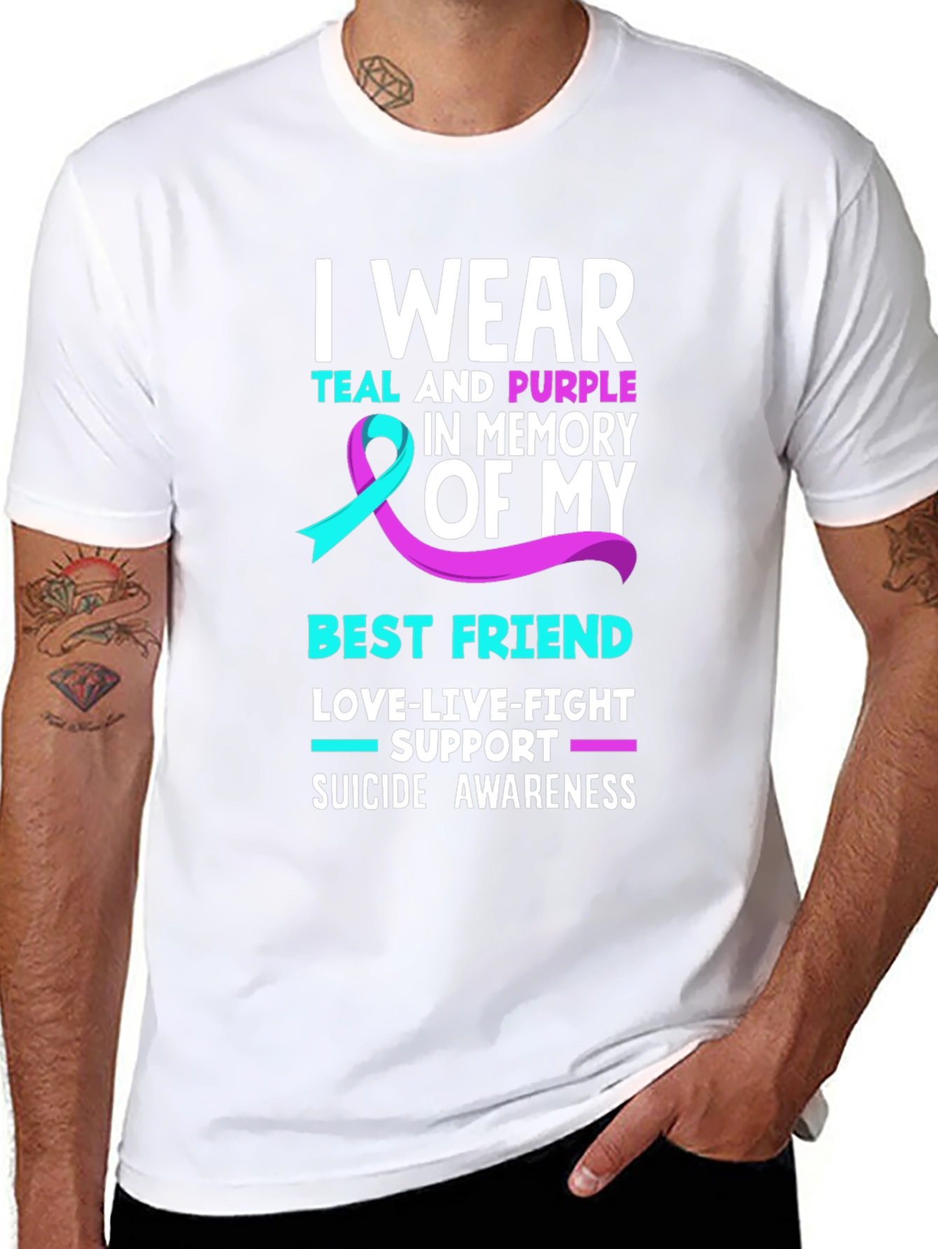 Teal & Purple Suicide Awareness Best Friend T-Shirt