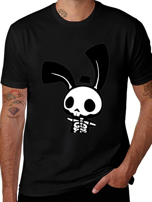 Spooky Skeleton Bunny Black T-Shirt