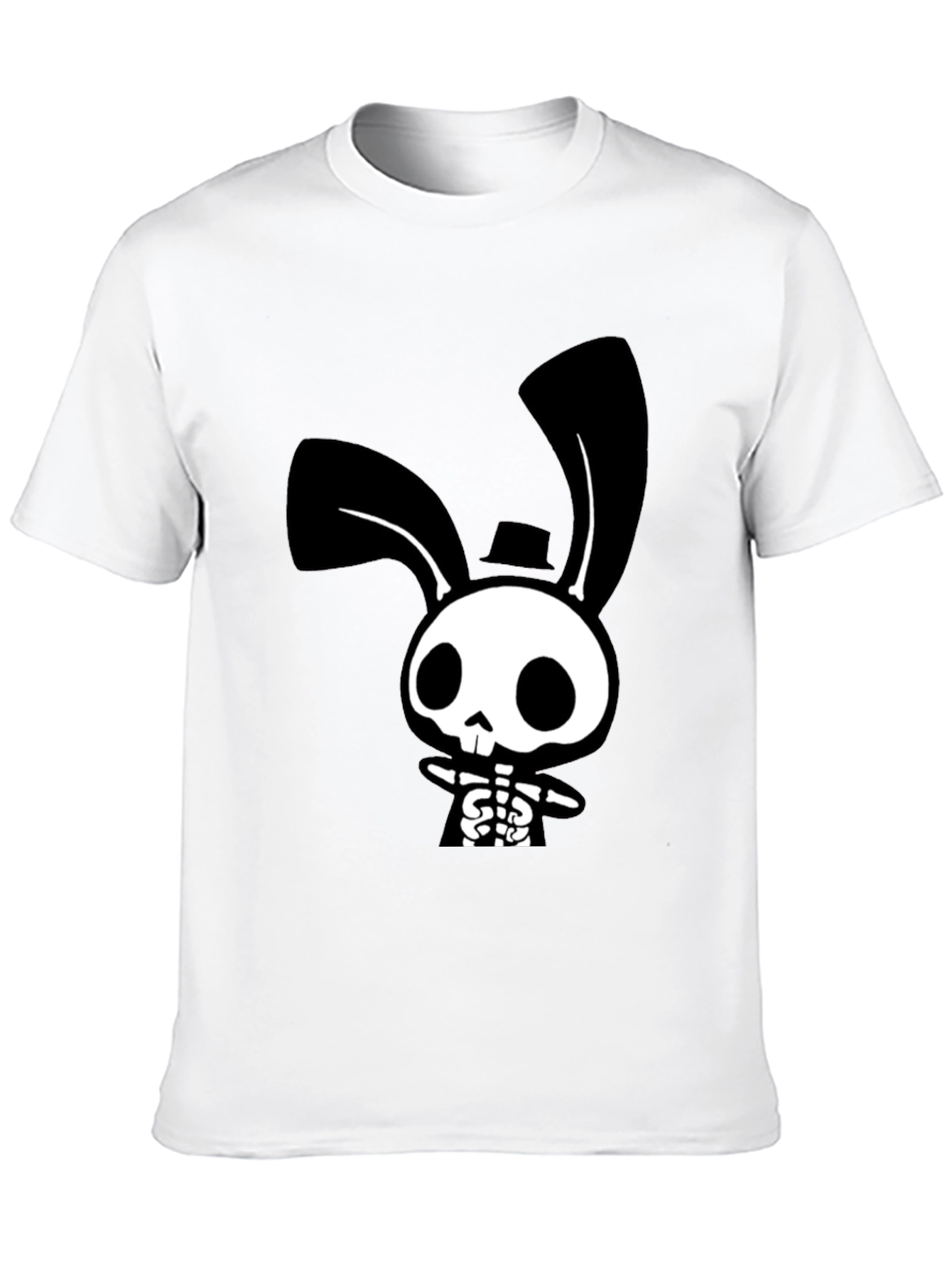 Spooky Skeleton Bunny Black T-Shirt