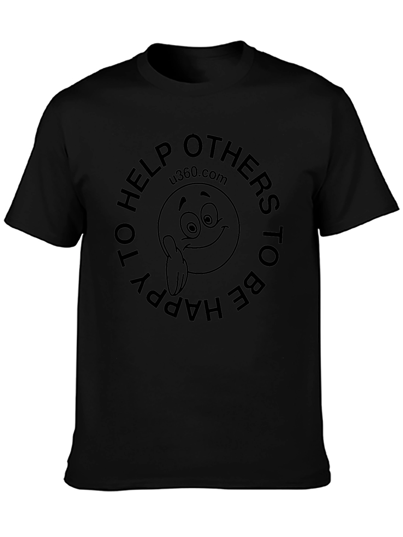 Help Others To Be Happy Black Tee