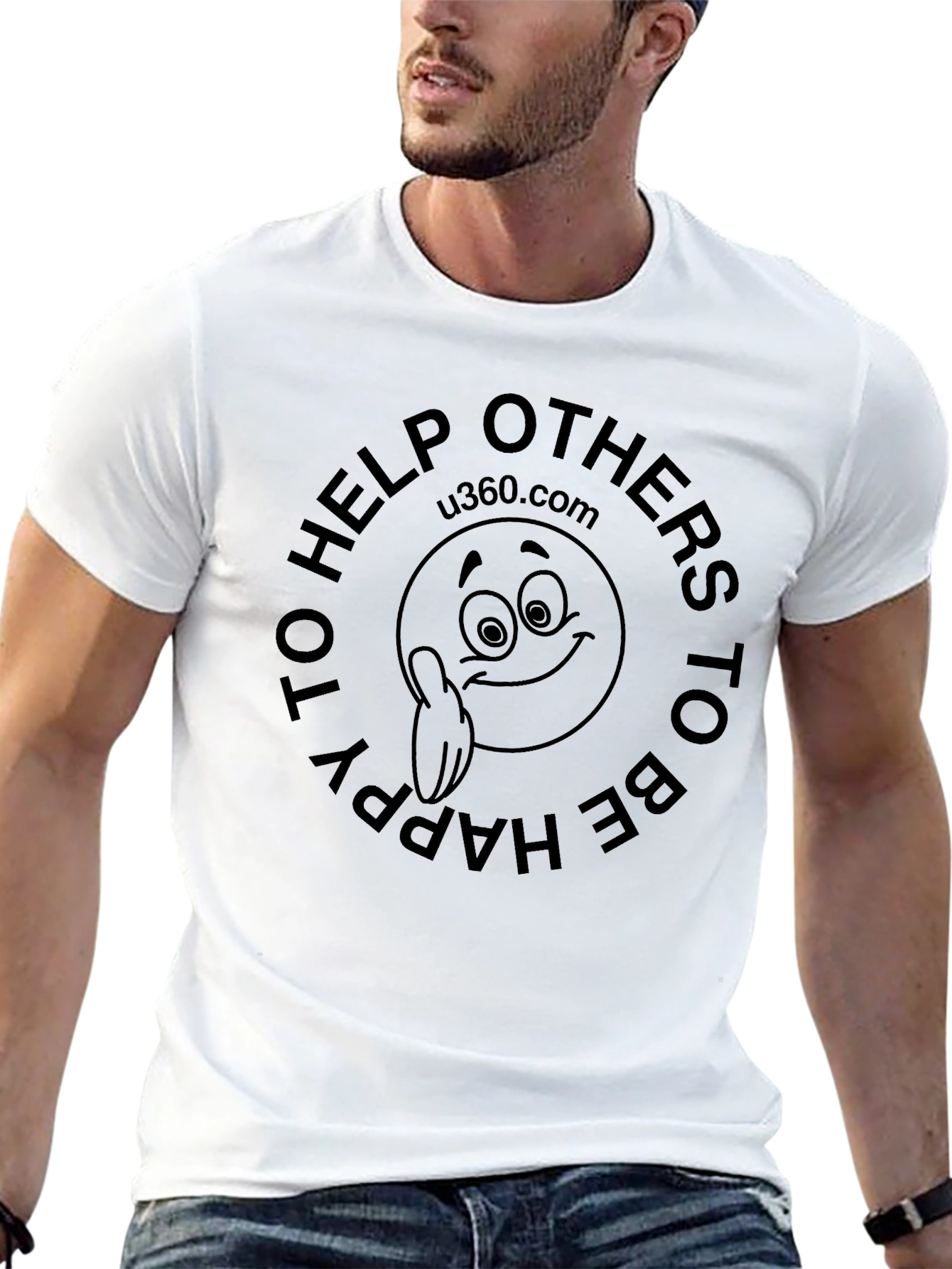 Help Others To Be Happy Black Tee