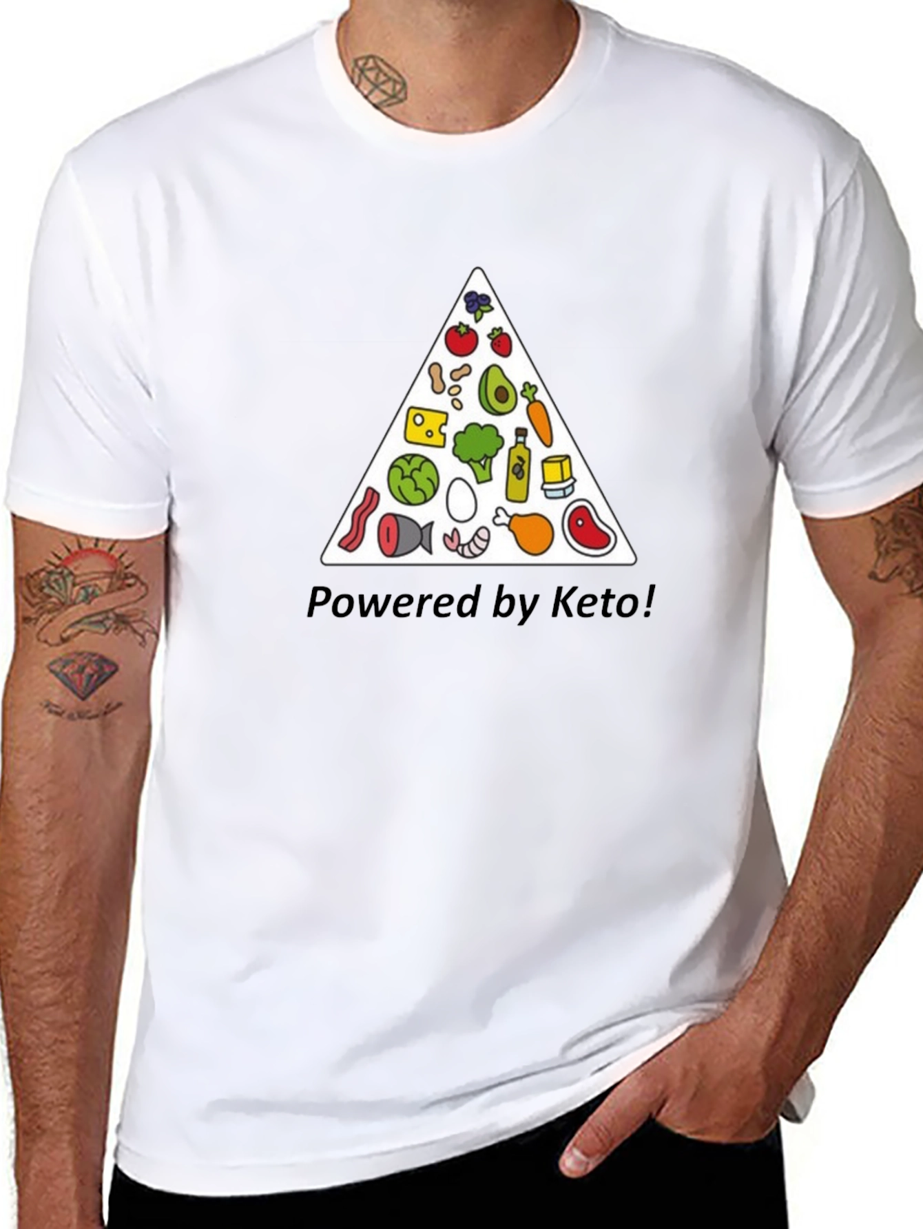 Powered by Keto T-Shirt - Diet Graphic Tee