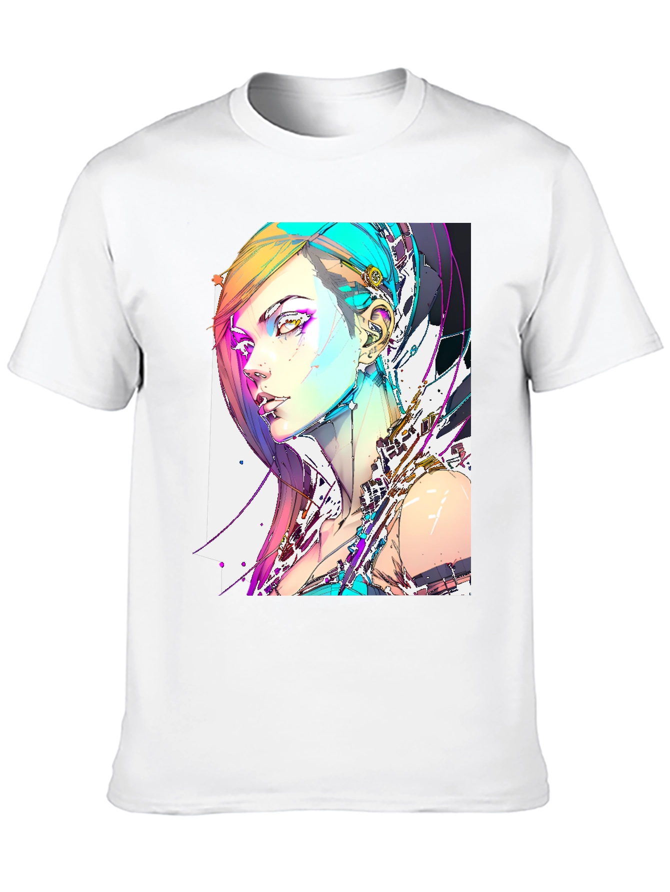 Cyberpunk Girl Graphic Black T-Shirt