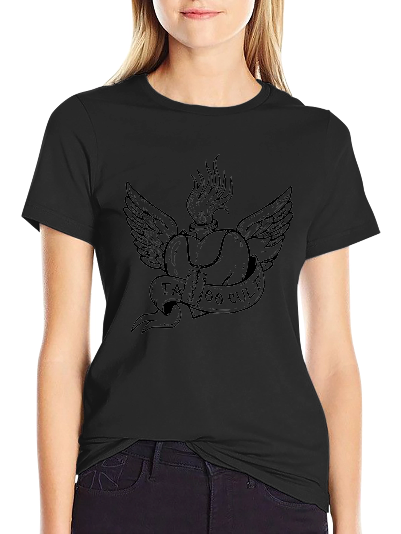 Tattoo Cult Graphic Print Black T-Shirt