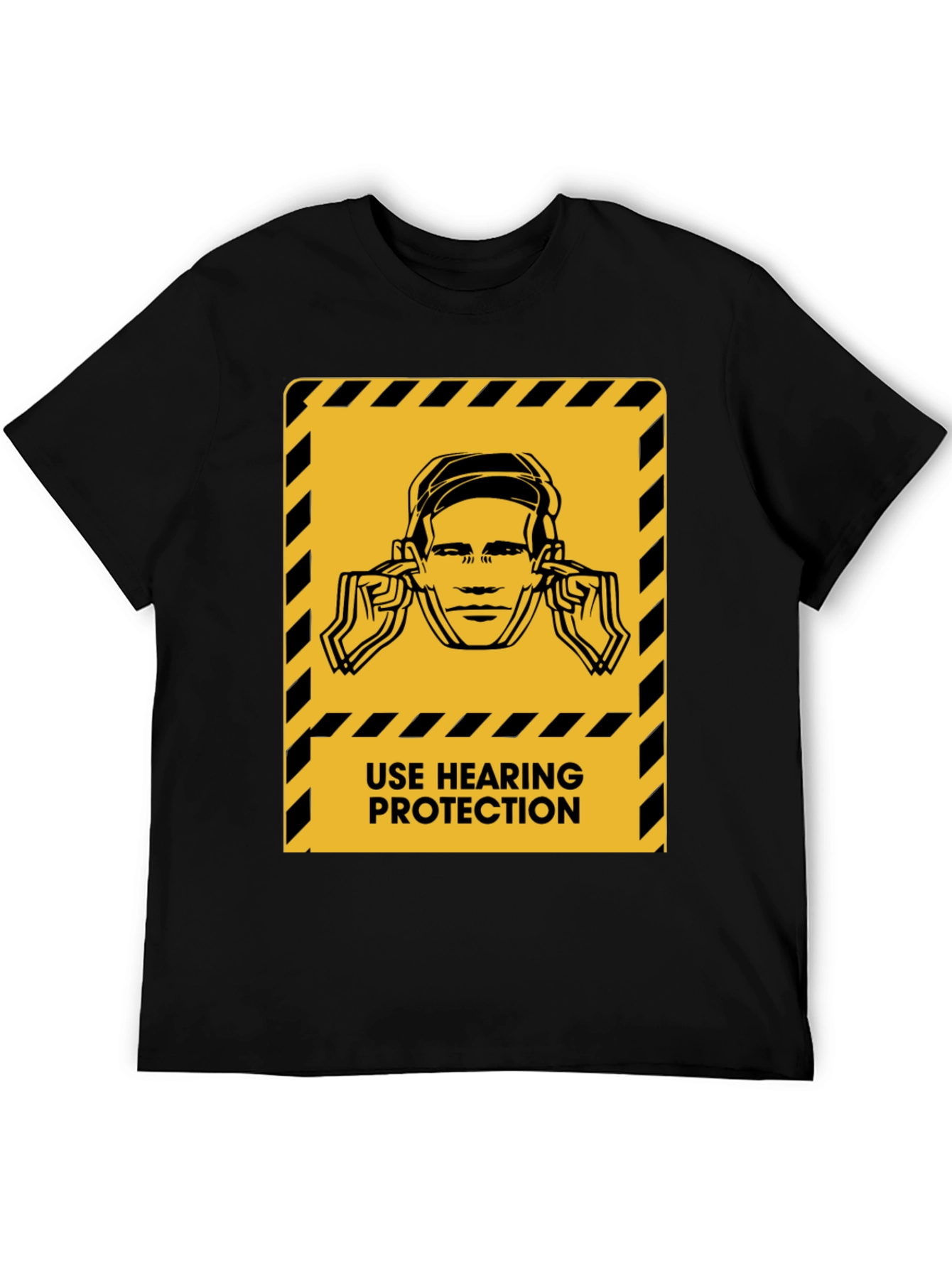 Hearing Protection Warning Black T-Shirt