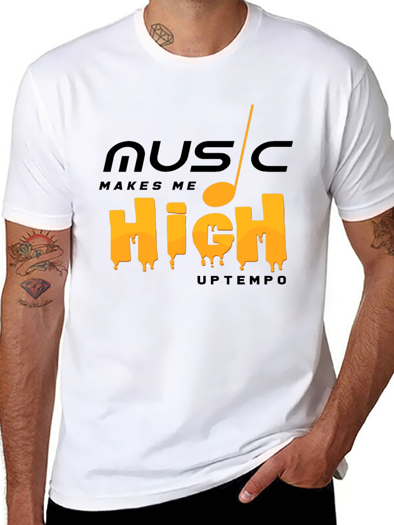 Music Makes Me High Tee - Trendy Graphic T-Shirt