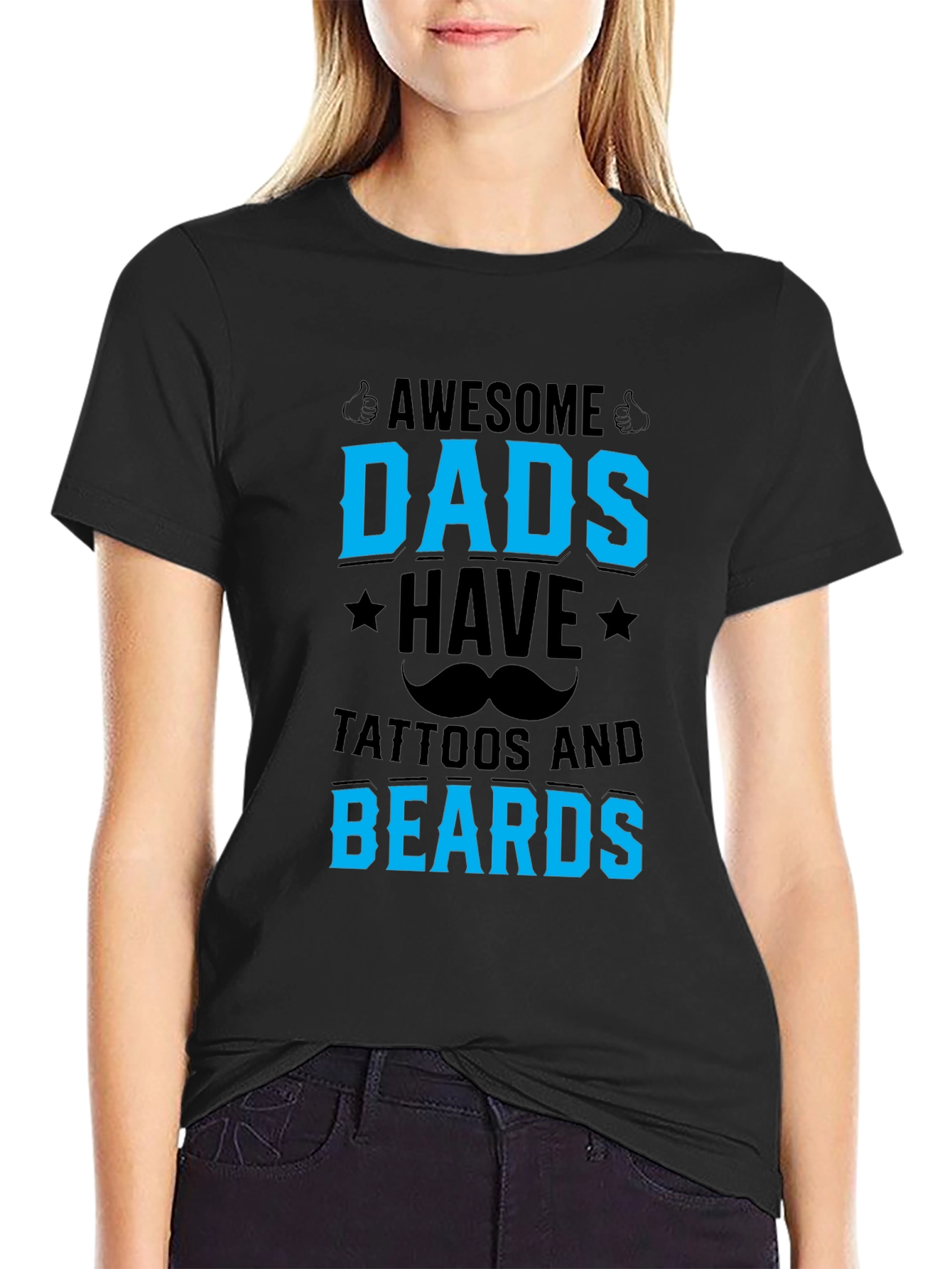 Awesome Dads T-Shirt - Tattoos and Beards
