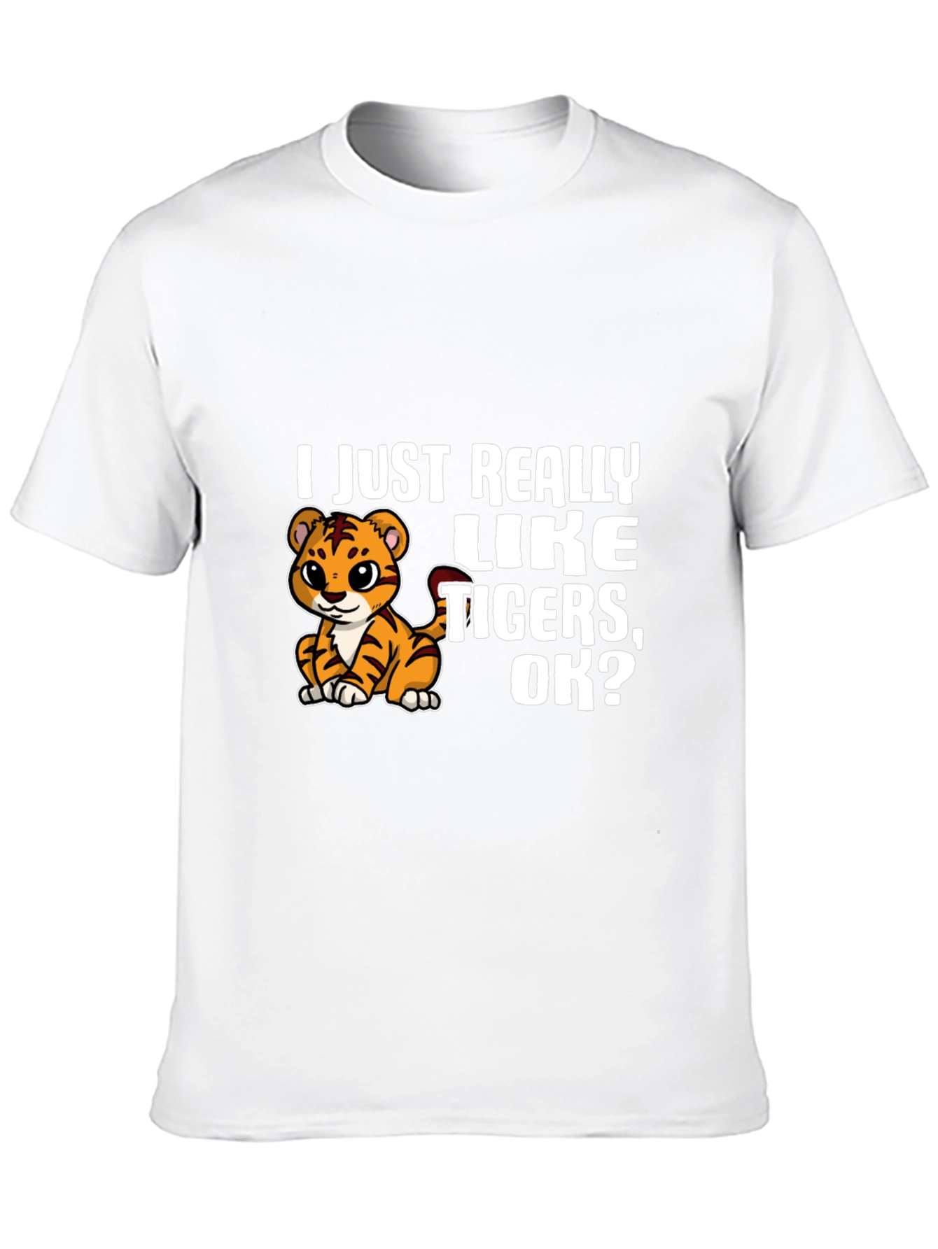 I Just Really Like Tigers OK? Black T-Shirt