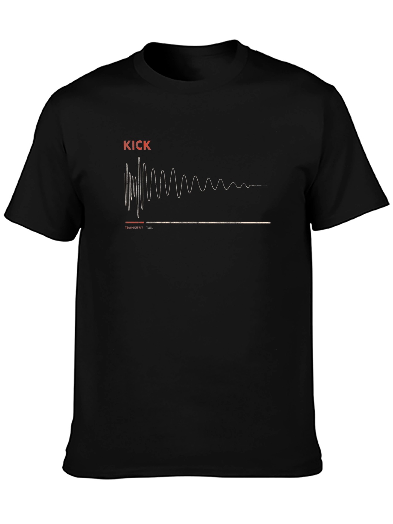 Kick Transient Waveform T-Shirt - Black Graphic Tee