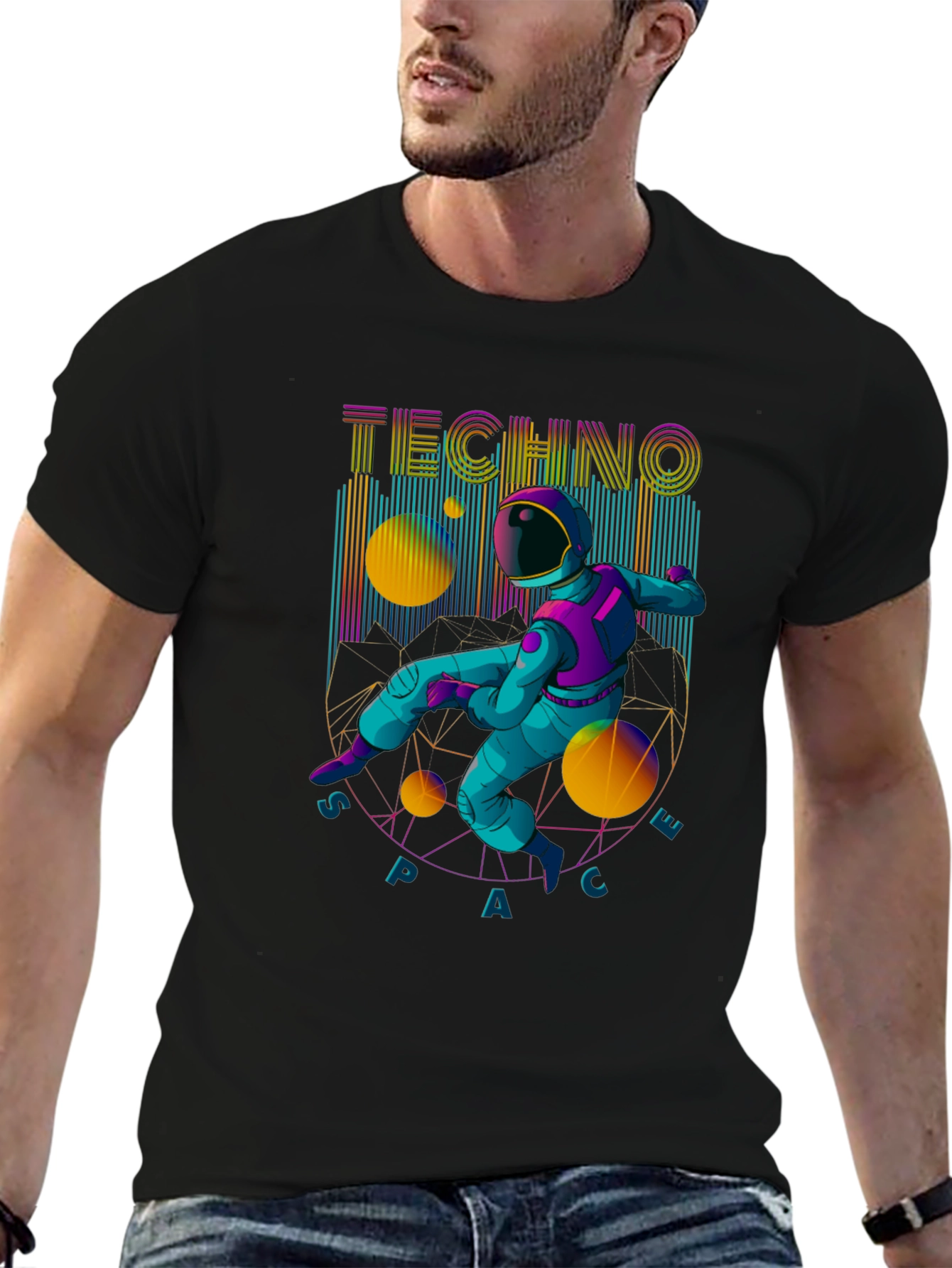 Techno Space Astronaut T-Shirt - Unique Graphic Tee