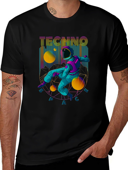 Techno Space Astronaut T-Shirt - Unique Graphic Tee