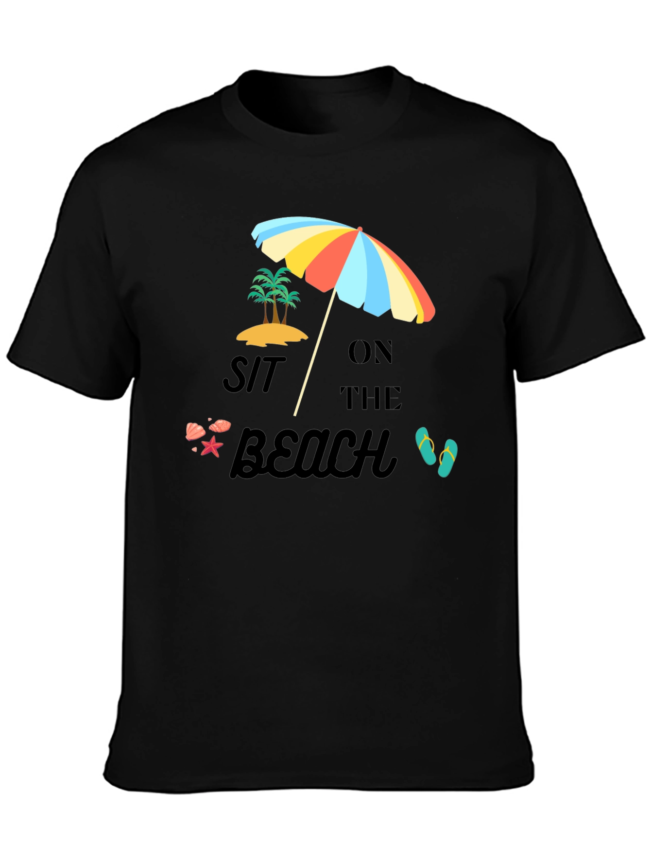 Sit on the Beach Black T-Shirt