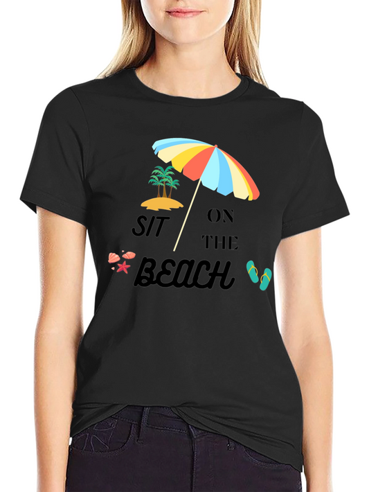Sit on the Beach Black T-Shirt