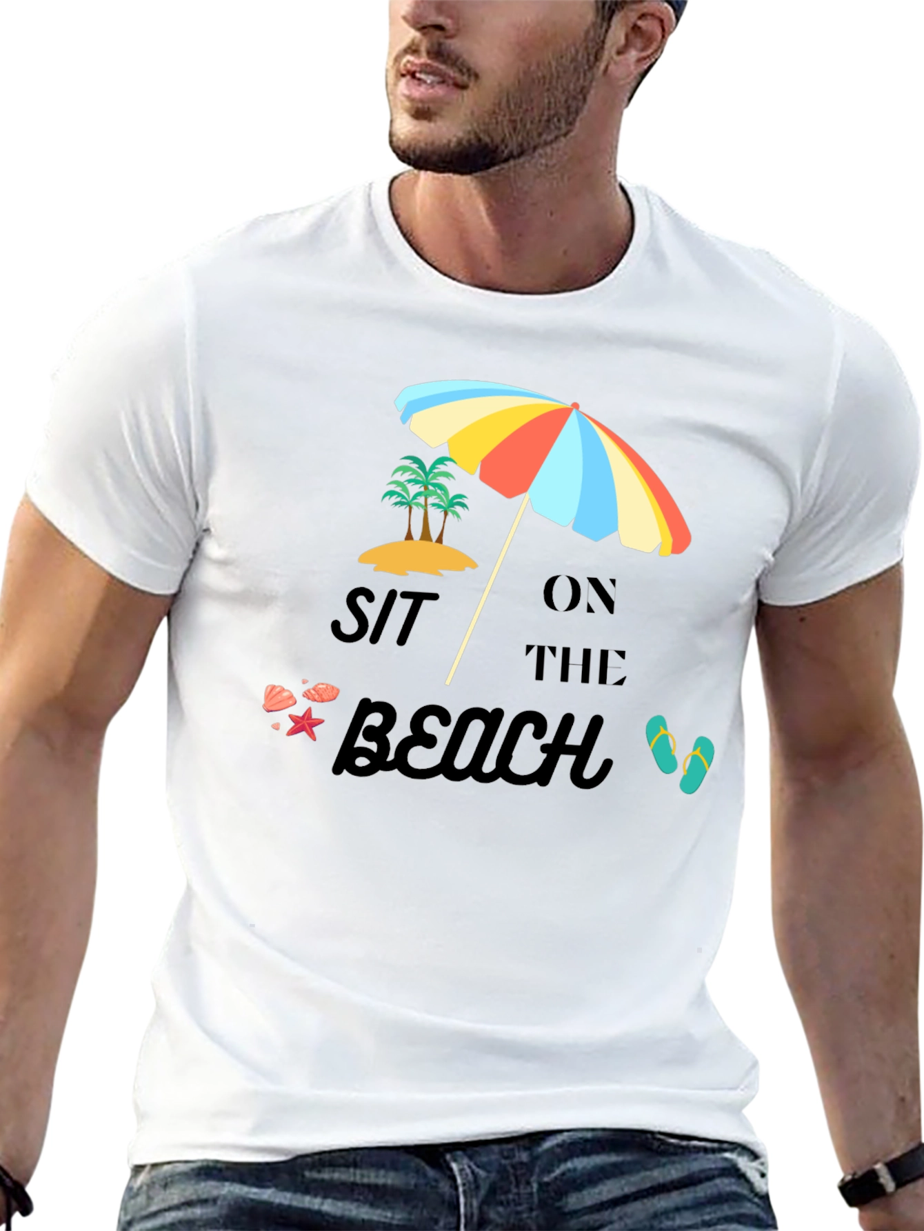 Sit on the Beach Black T-Shirt