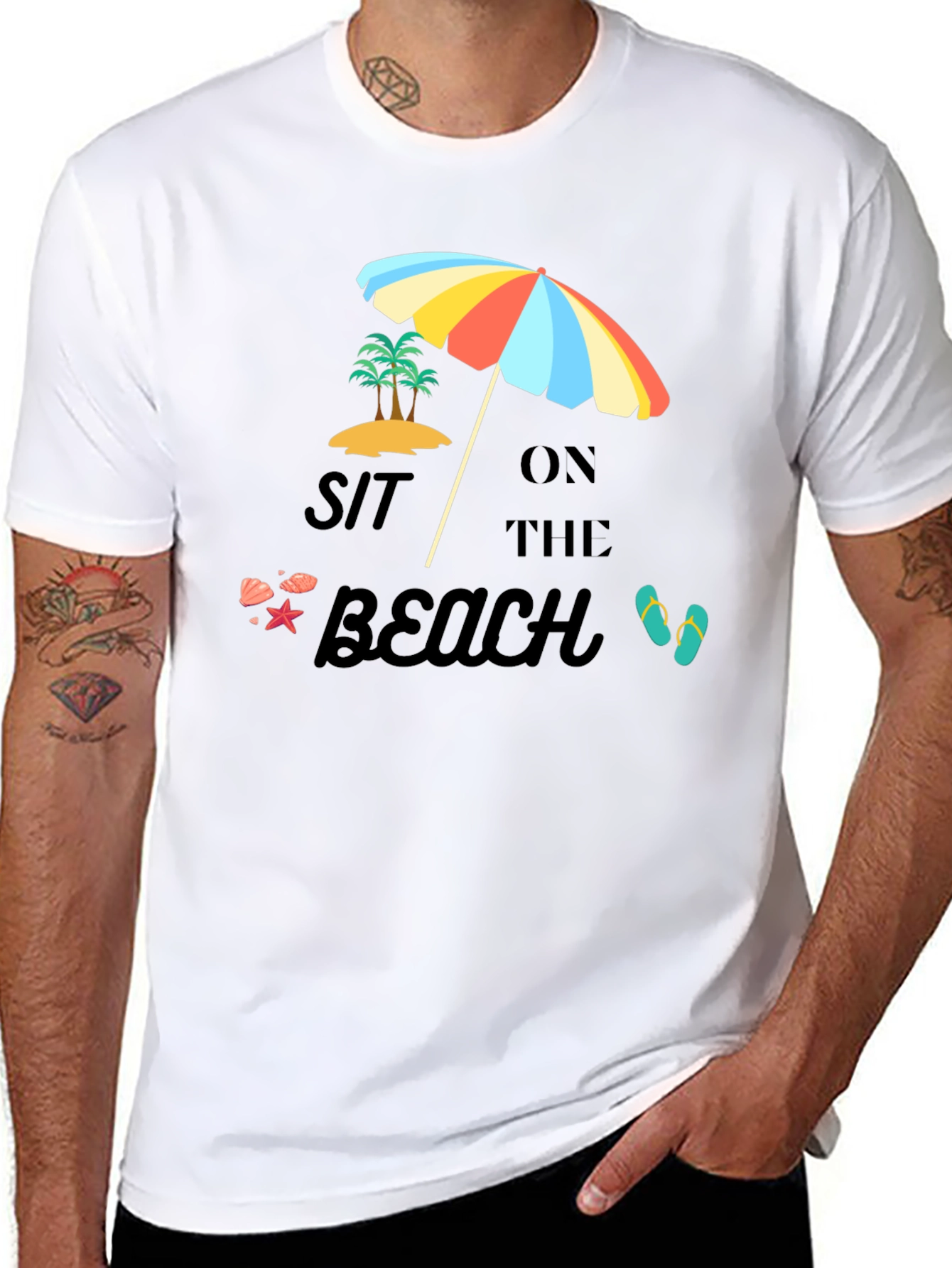Sit on the Beach Black T-Shirt