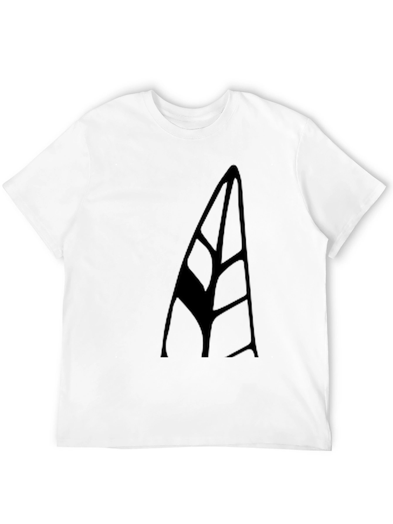 Minimalist Black Tee with Abstract Leaf Design