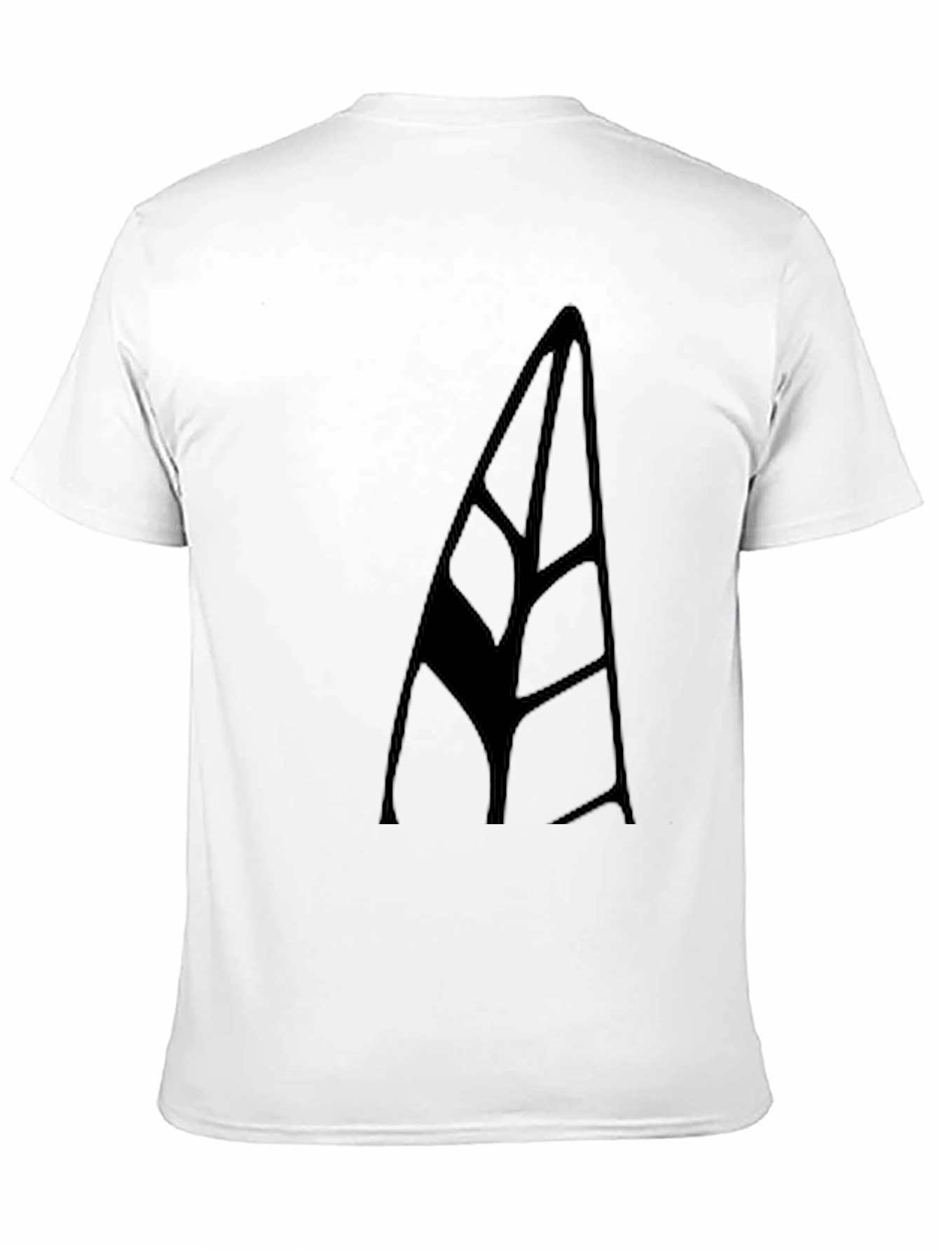 Minimalist Black Tee with Abstract Leaf Design