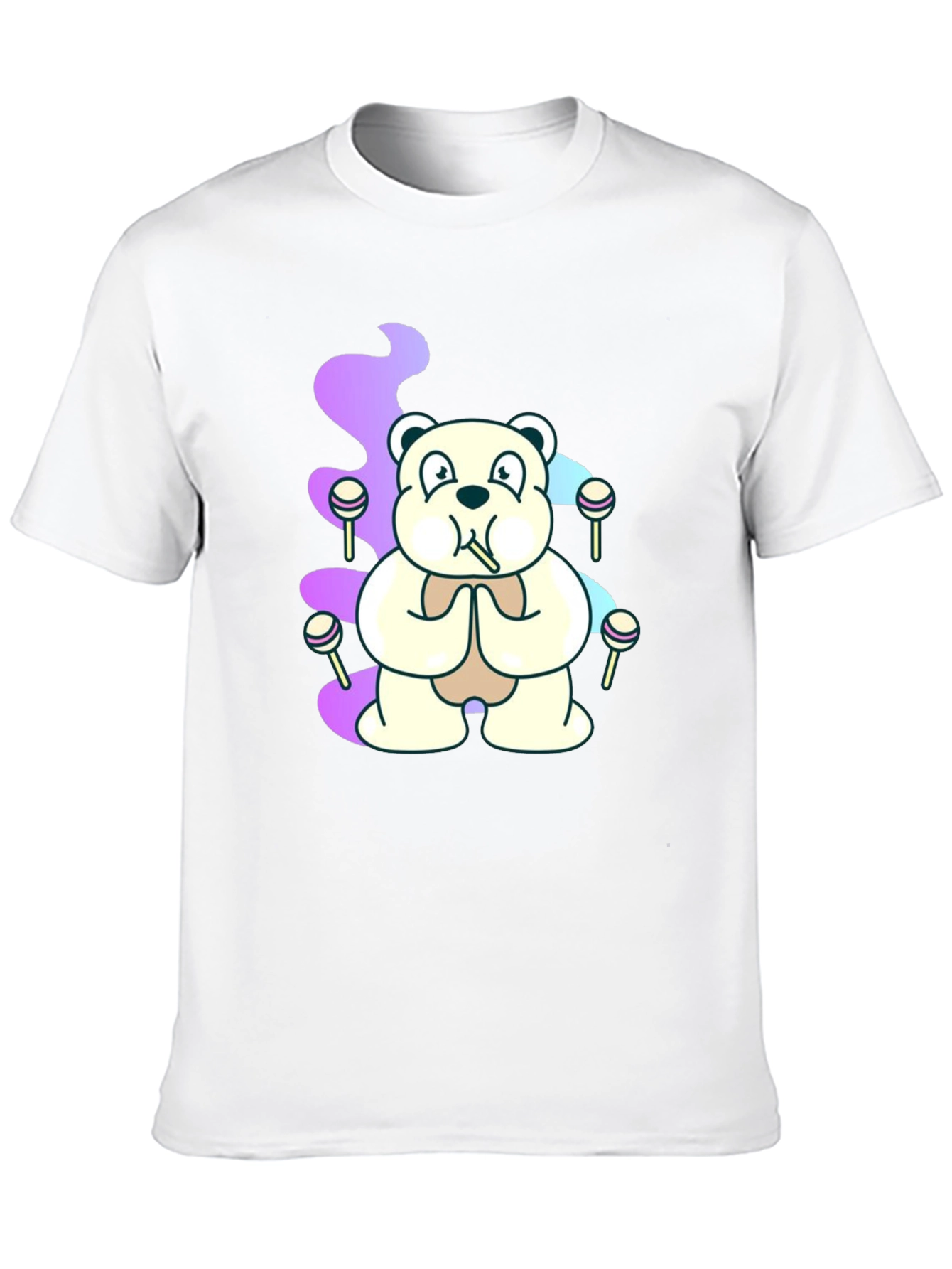 Bear Lollipop Smoke Graphic T-Shirt