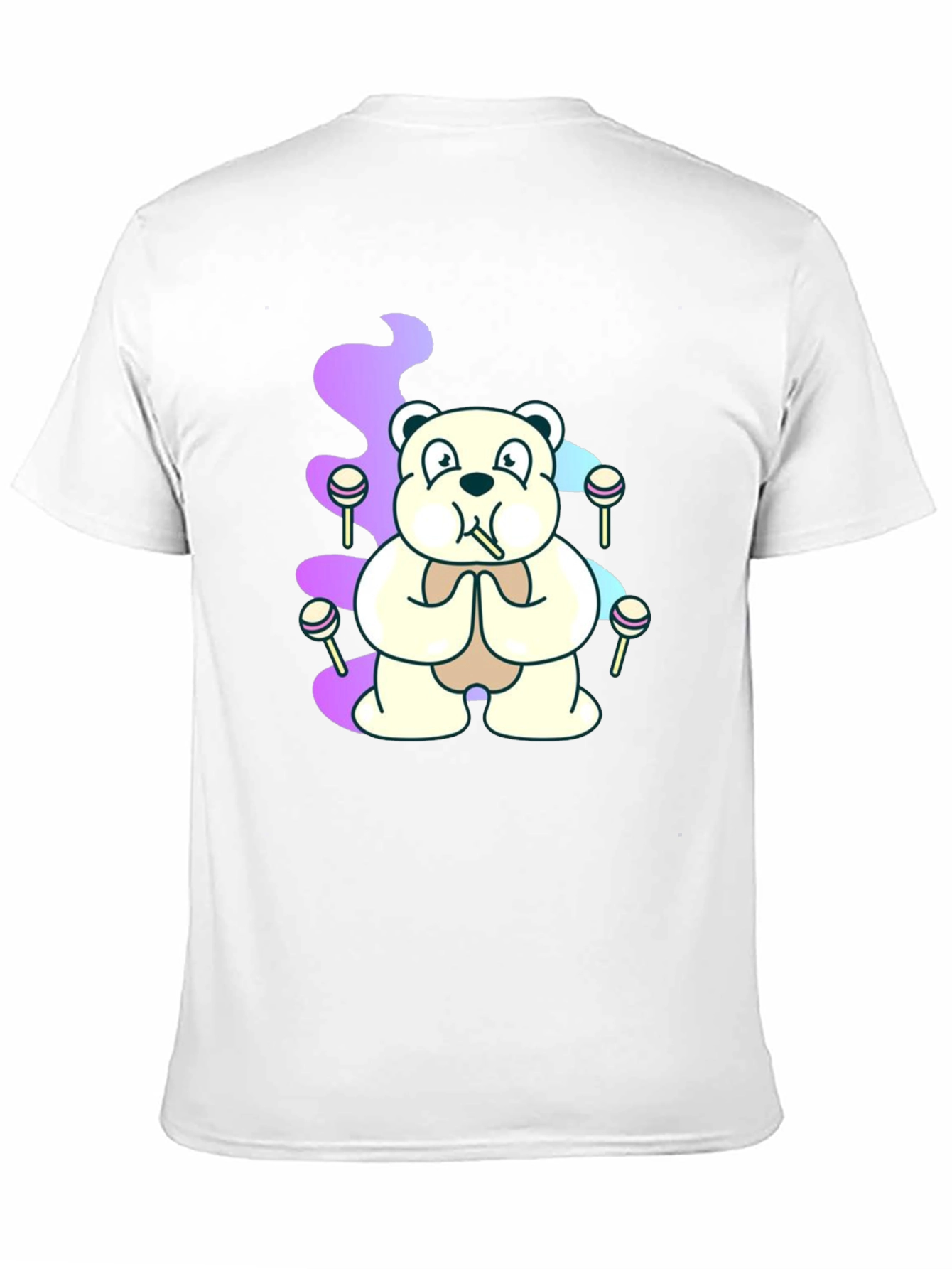 Bear Lollipop Smoke Graphic T-Shirt