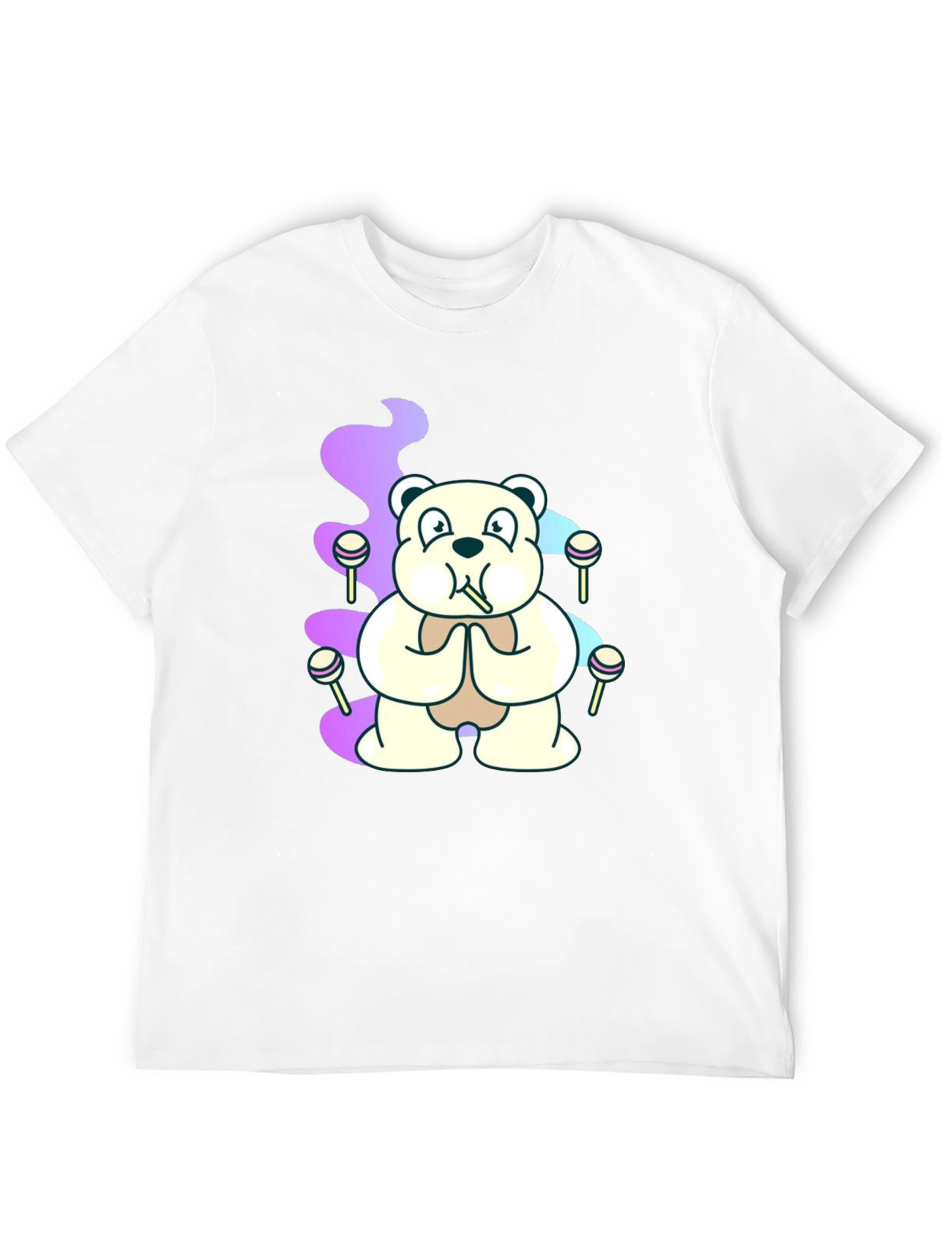Bear Lollipop Smoke Graphic T-Shirt