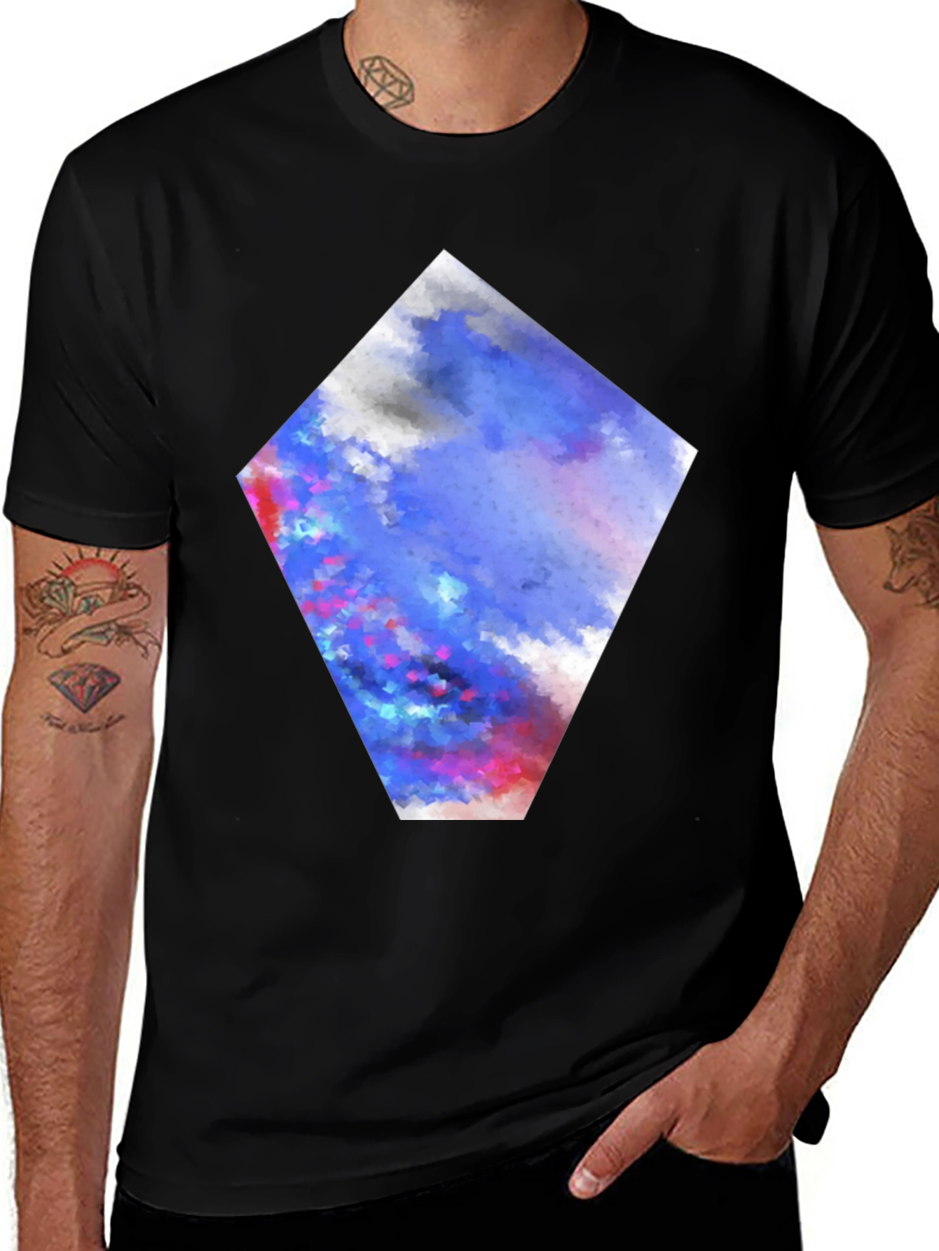 Abstract Art Diamond Graphic Print T-Shirt