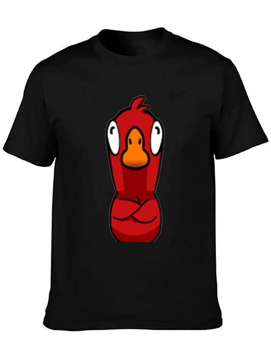 Red Angry Bird Graphic Tee - Casual Black T-Shirt