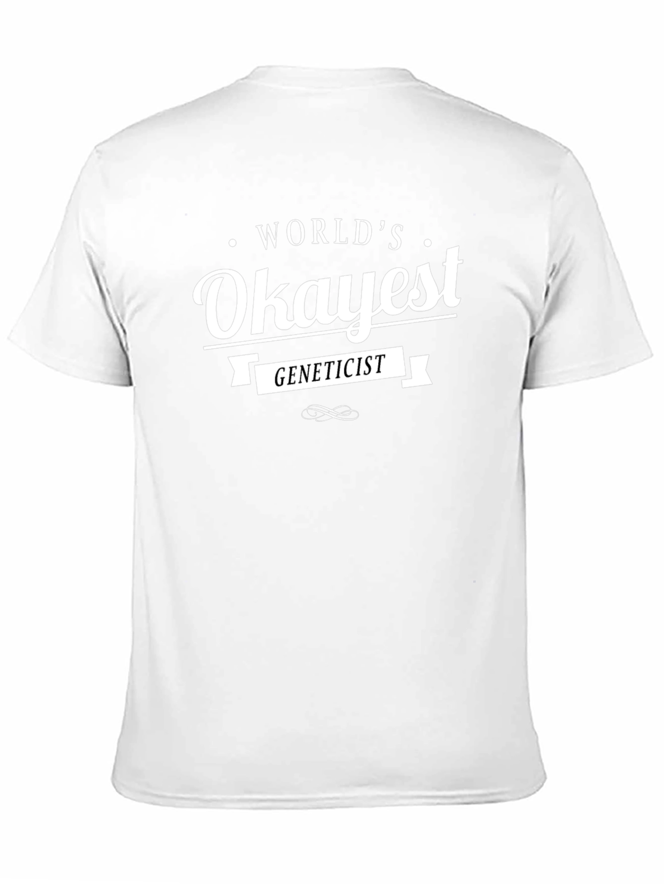 Worlds Okayest Geneticist Black Cotton T-Shirt
