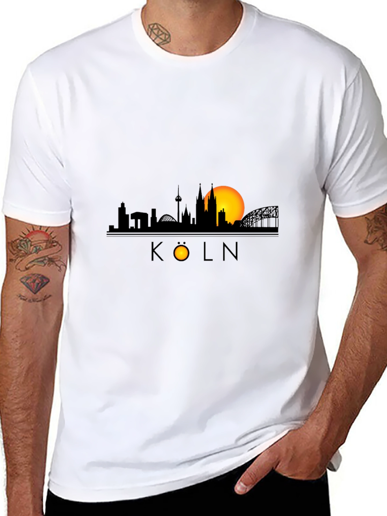 Cologne Skyline Black T-Shirt - City Pride