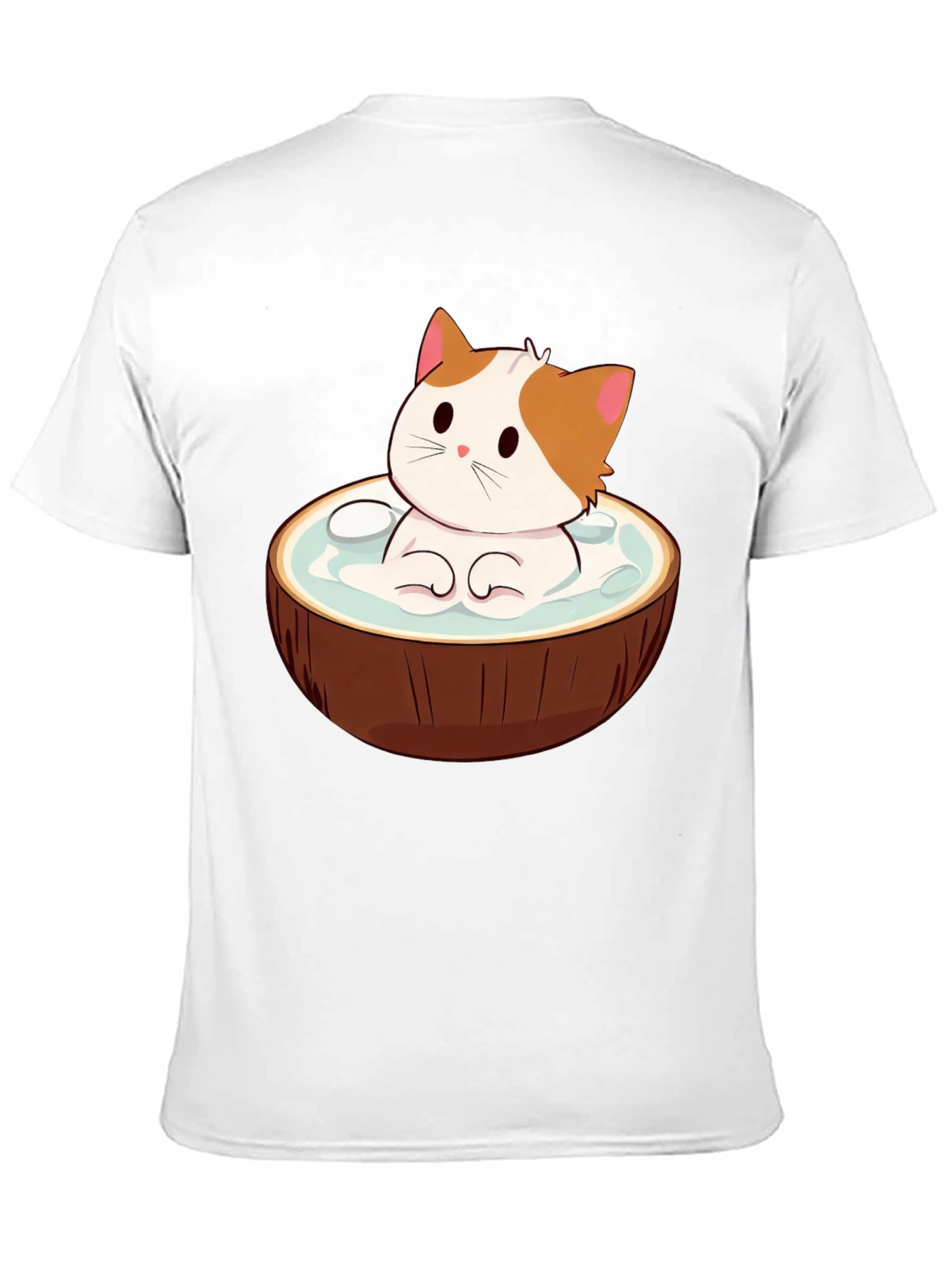 Coconut Cat T-Shirt - Cute Cartoon Design