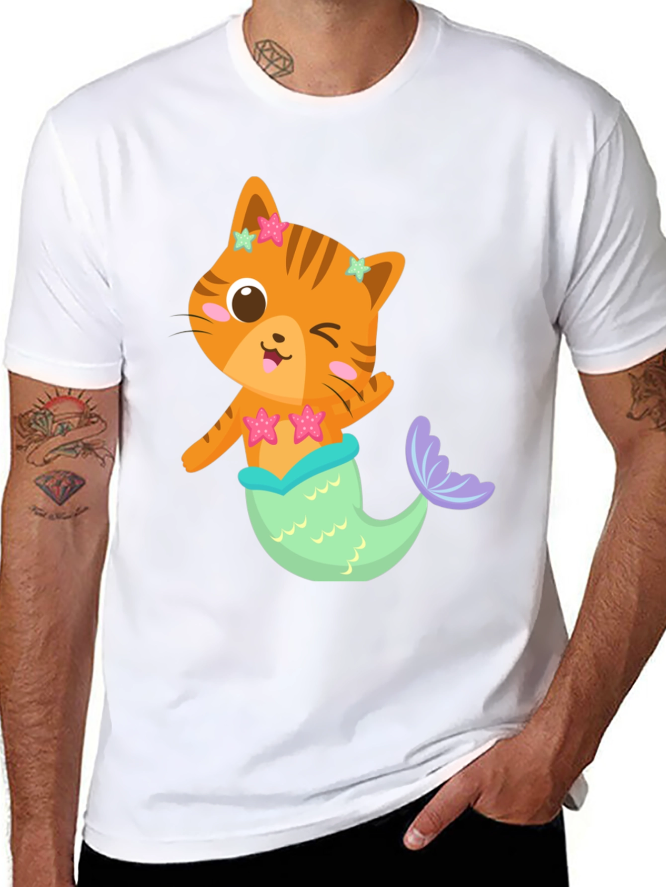 Cat Mermaid Graphic T-Shirt