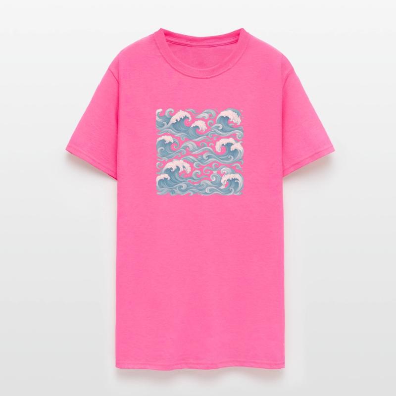 Lush Ocean Wave Pattern Japanese Wave Design Blue