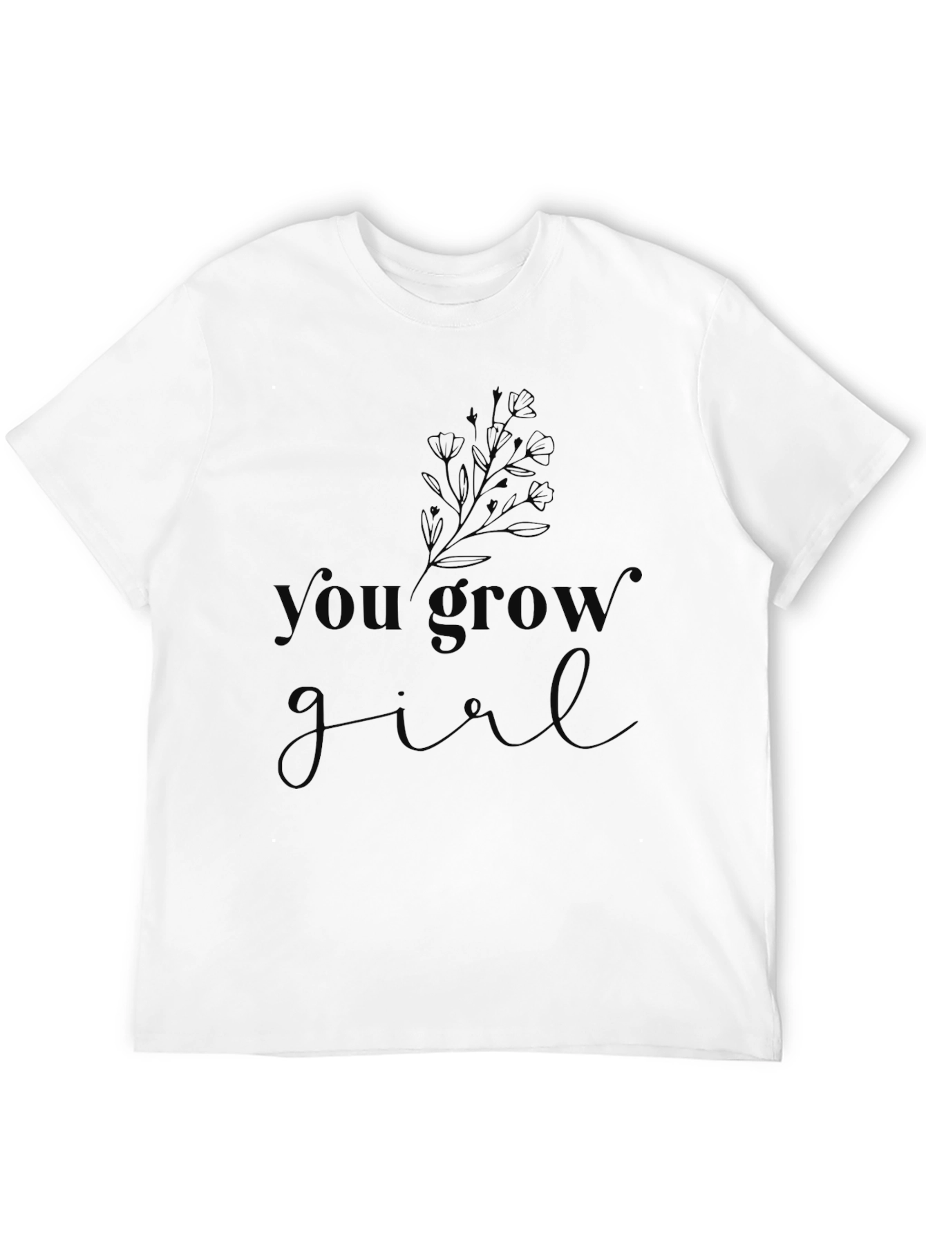 You Grow Girl Black Graphic Tee