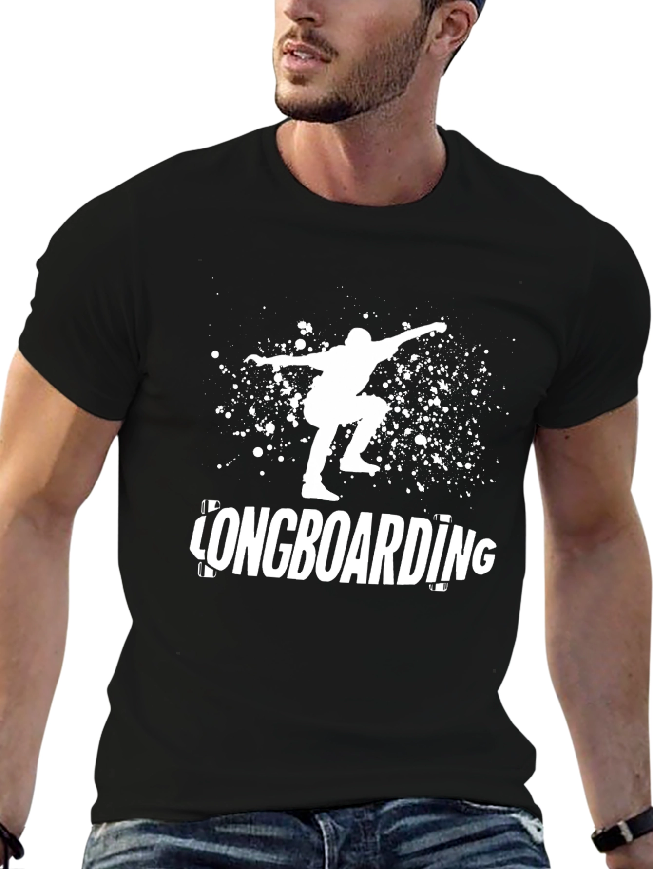 Longboarding Graphic Tee - Black