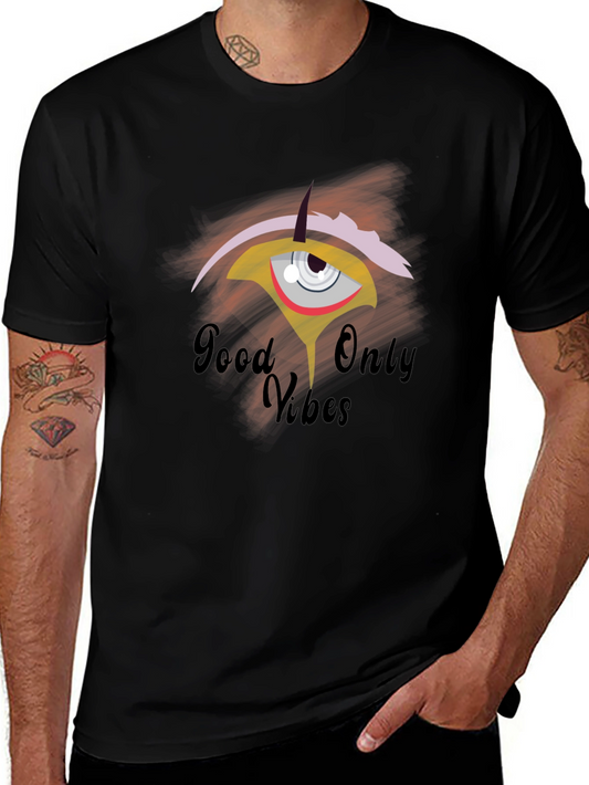 Good Only Vibes Graphic Tee - Stylish Black Cotton Shirt