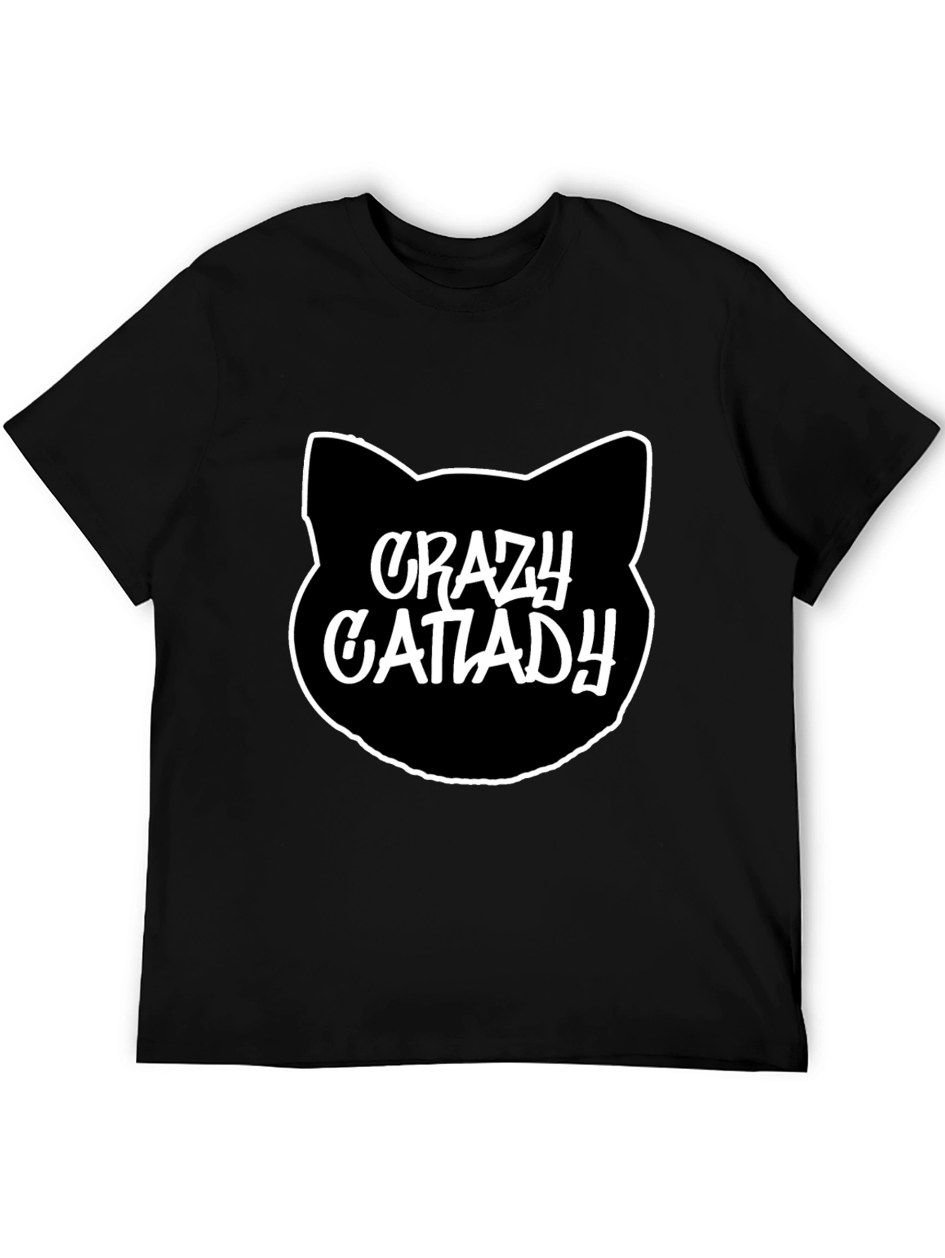 Crazy Cat Lady T-Shirt - Black Crew Neck Tee