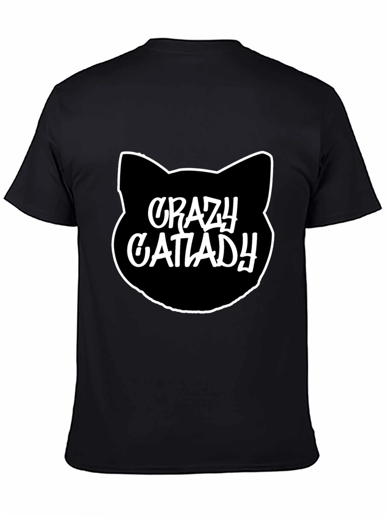 Crazy Cat Lady T-Shirt - Black Crew Neck Tee