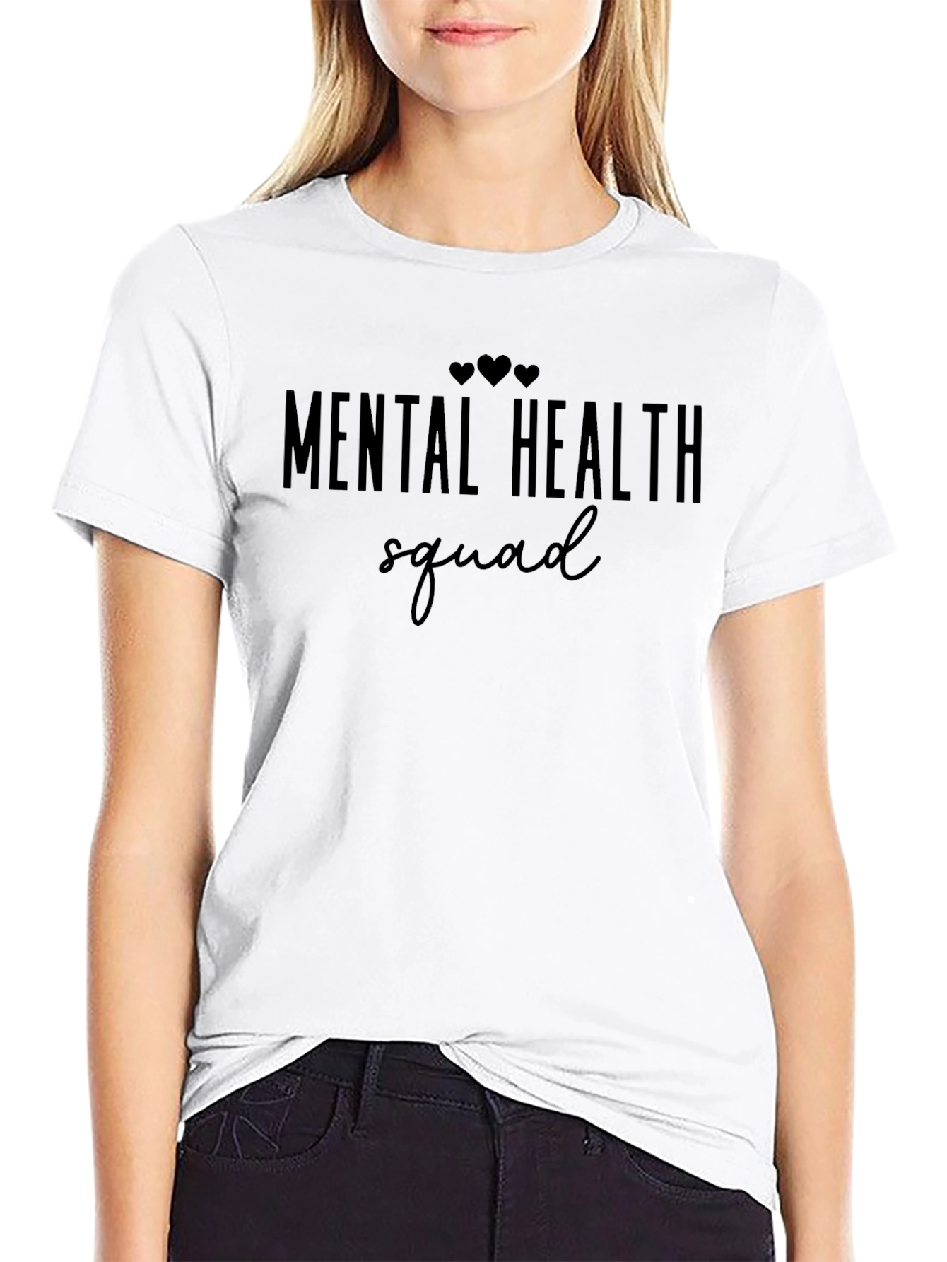 Mental Health Squad Graphic Tee - Black Crew Neck