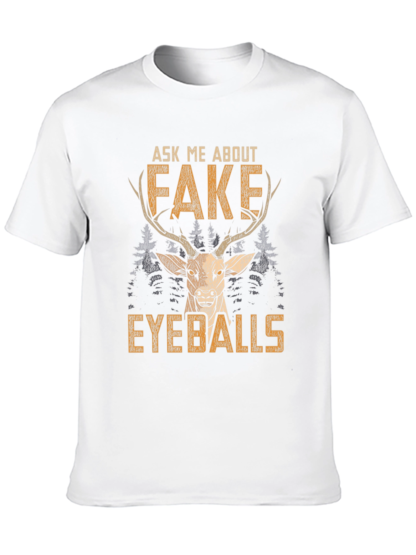 Funny Fake Eyeballs Deer Graphic T-Shirt