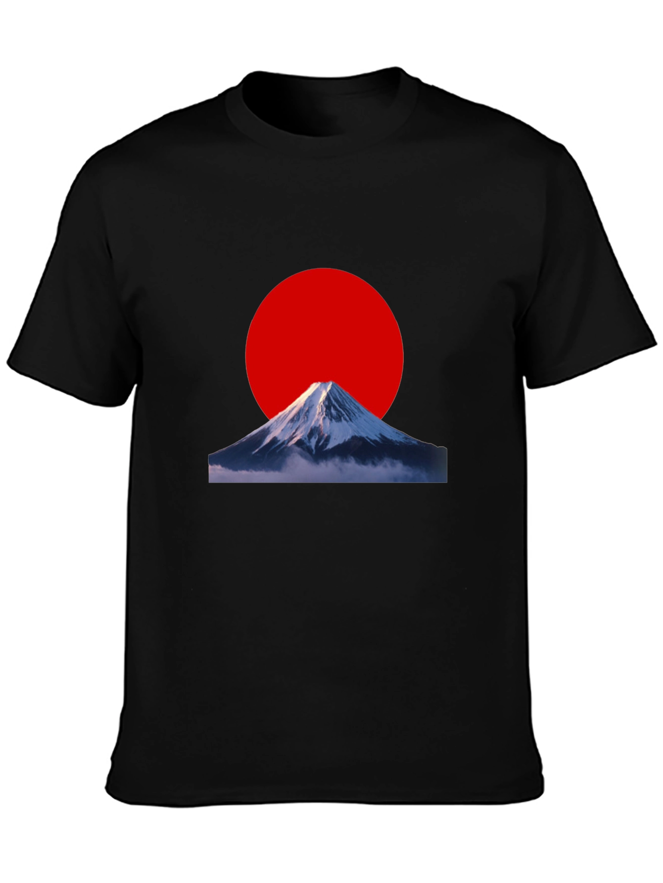 Mount Fuji Red Sun Graphic Tee - Black