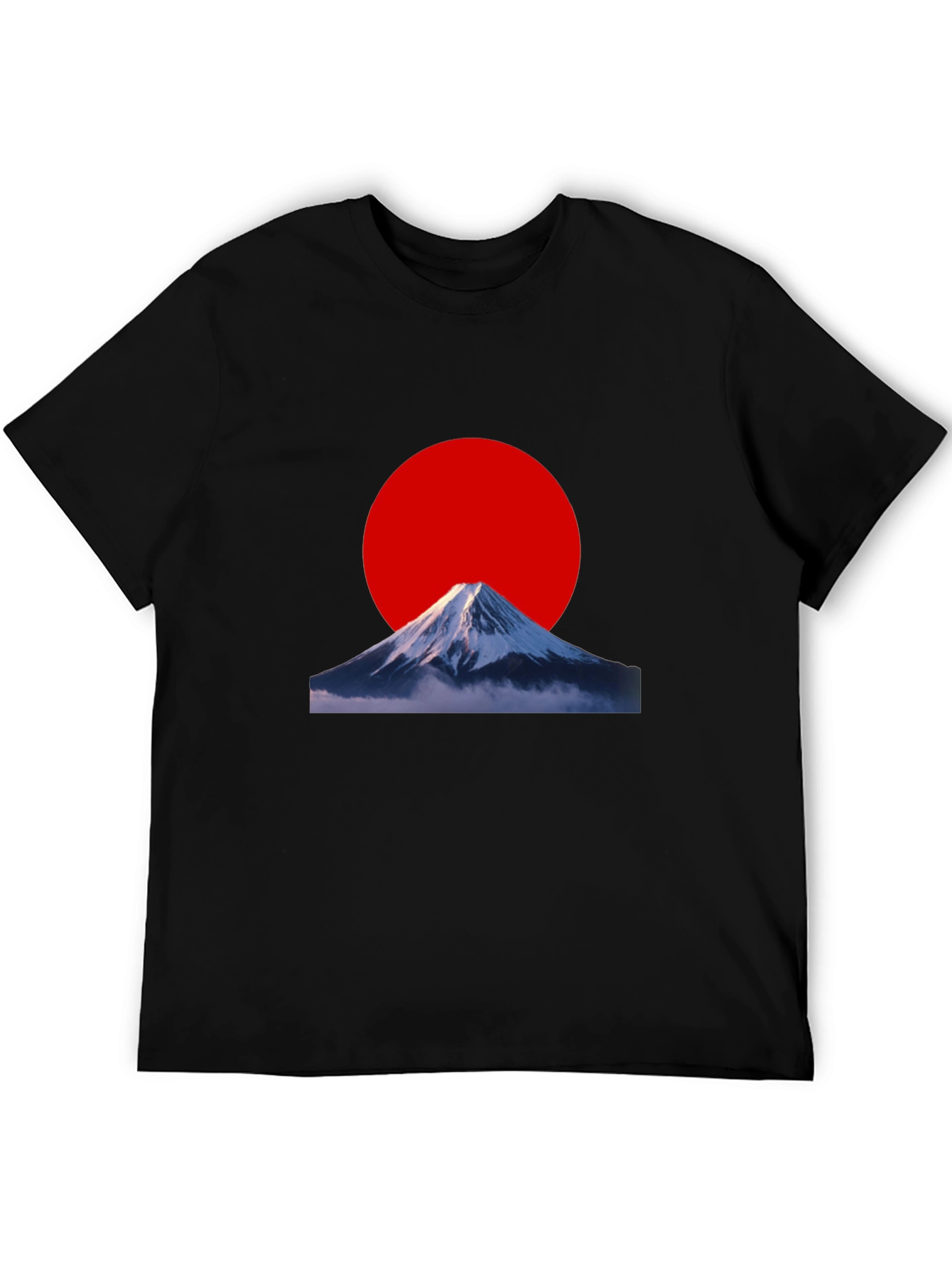 Mount Fuji Red Sun Graphic Tee - Black